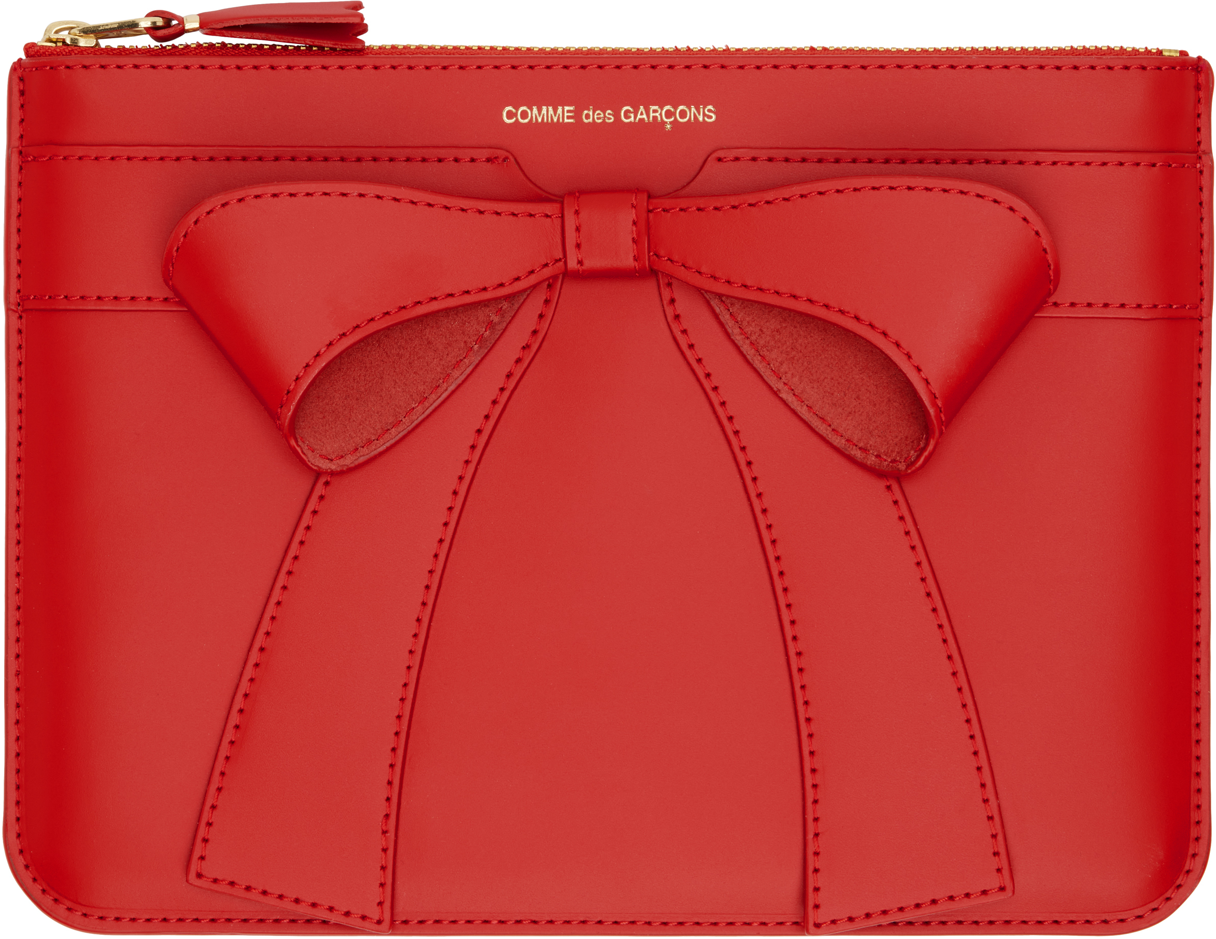 【関税込み】Comme des Garcons Wallets レッド Big Bow ポーチ Comme des Garçons Wallets: レッド Big Bow ポーチ | SSENSE 日本