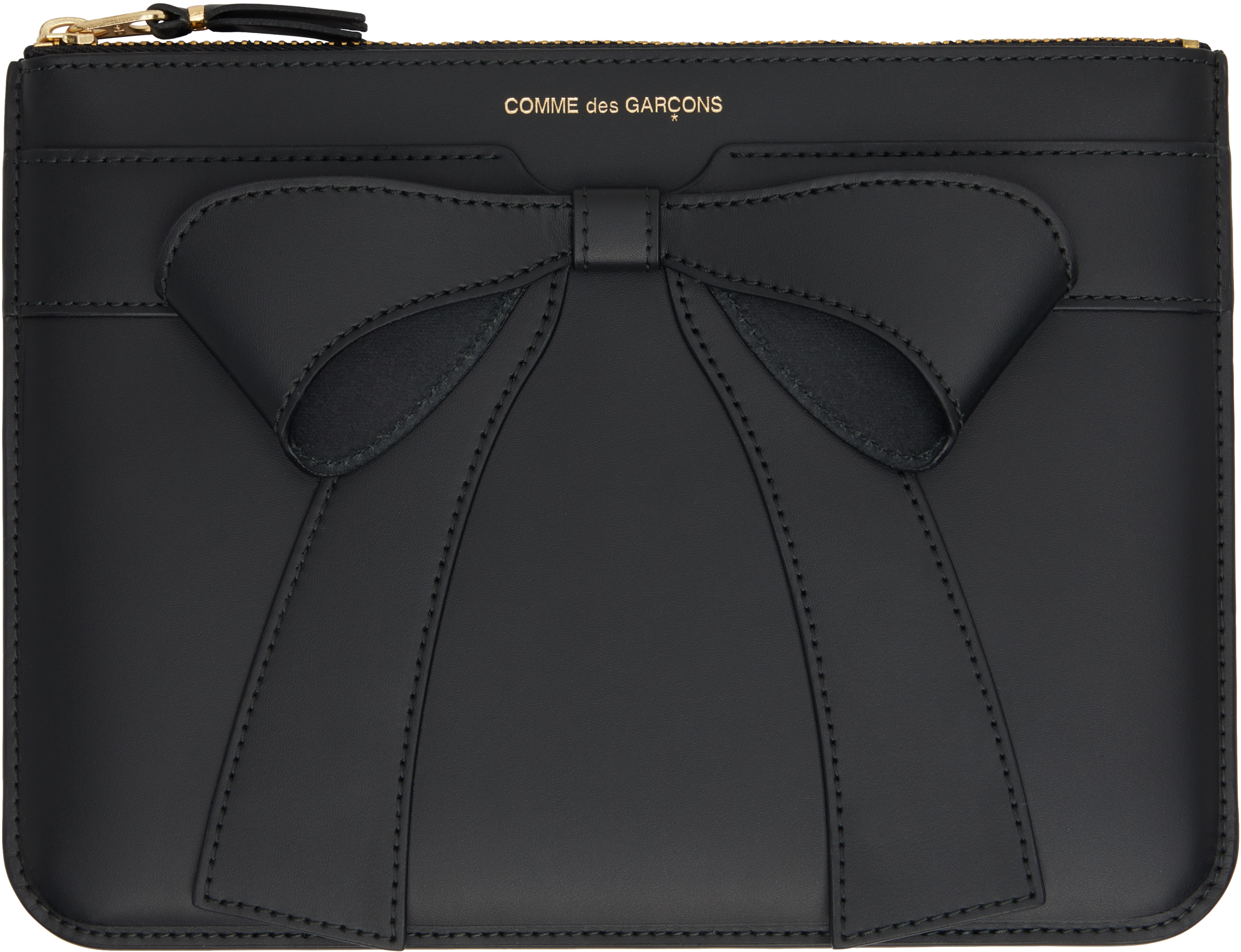 Black Big Bow Pouch by COMME des GARÇONS WALLETS on Sale