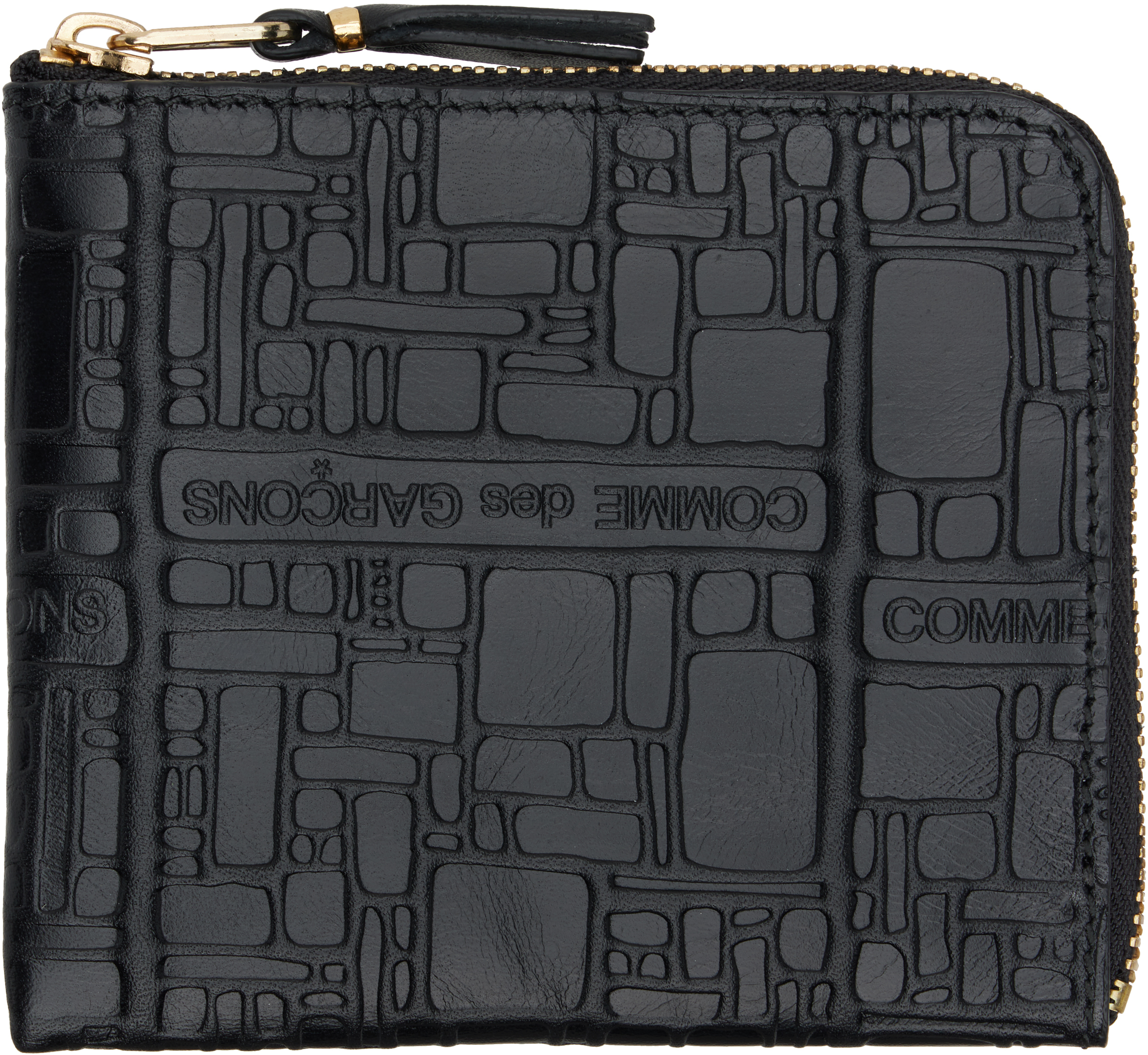 Black Embossed Logotype Wallet