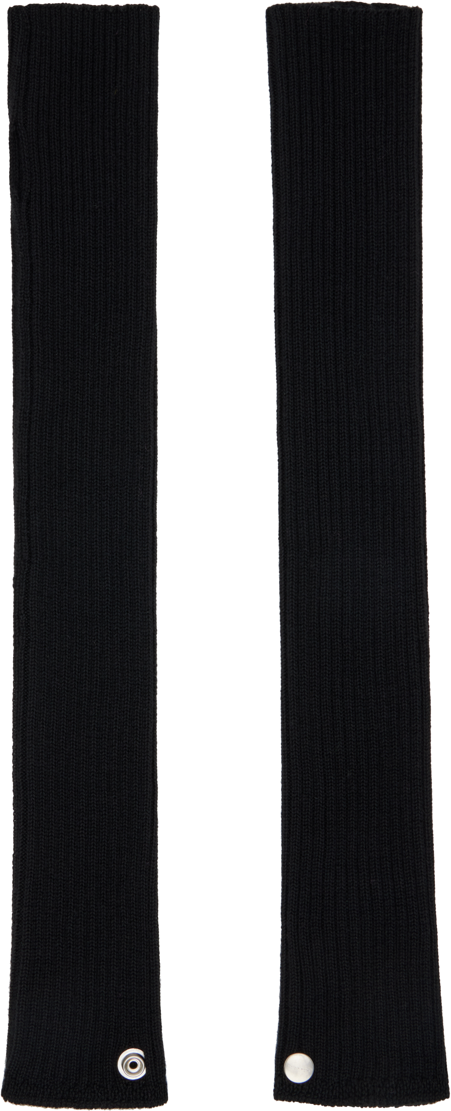 Rick Owens Black Concordians Rasato Knit Arm Warmers