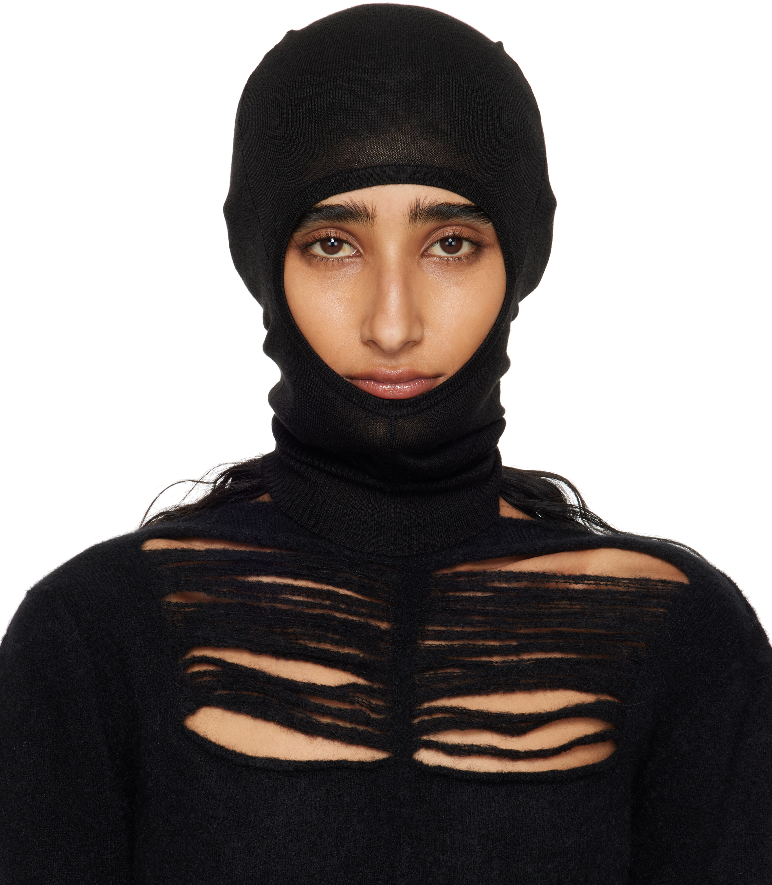 Rick Owens Black Concordians Skull Balaclava In Black
