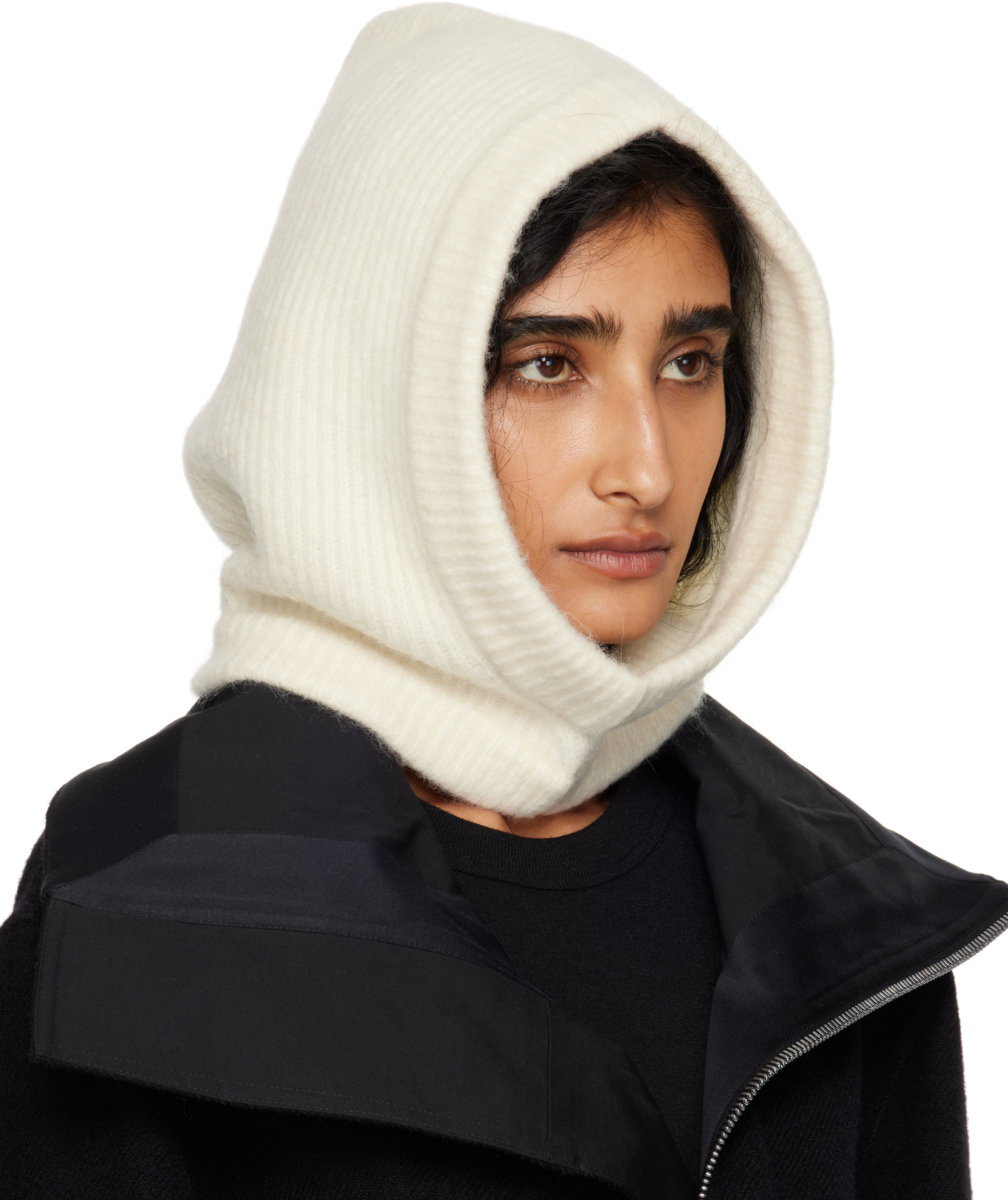 Rick Owens Off-white Concordians Alpaca Knit Hood In Neutral