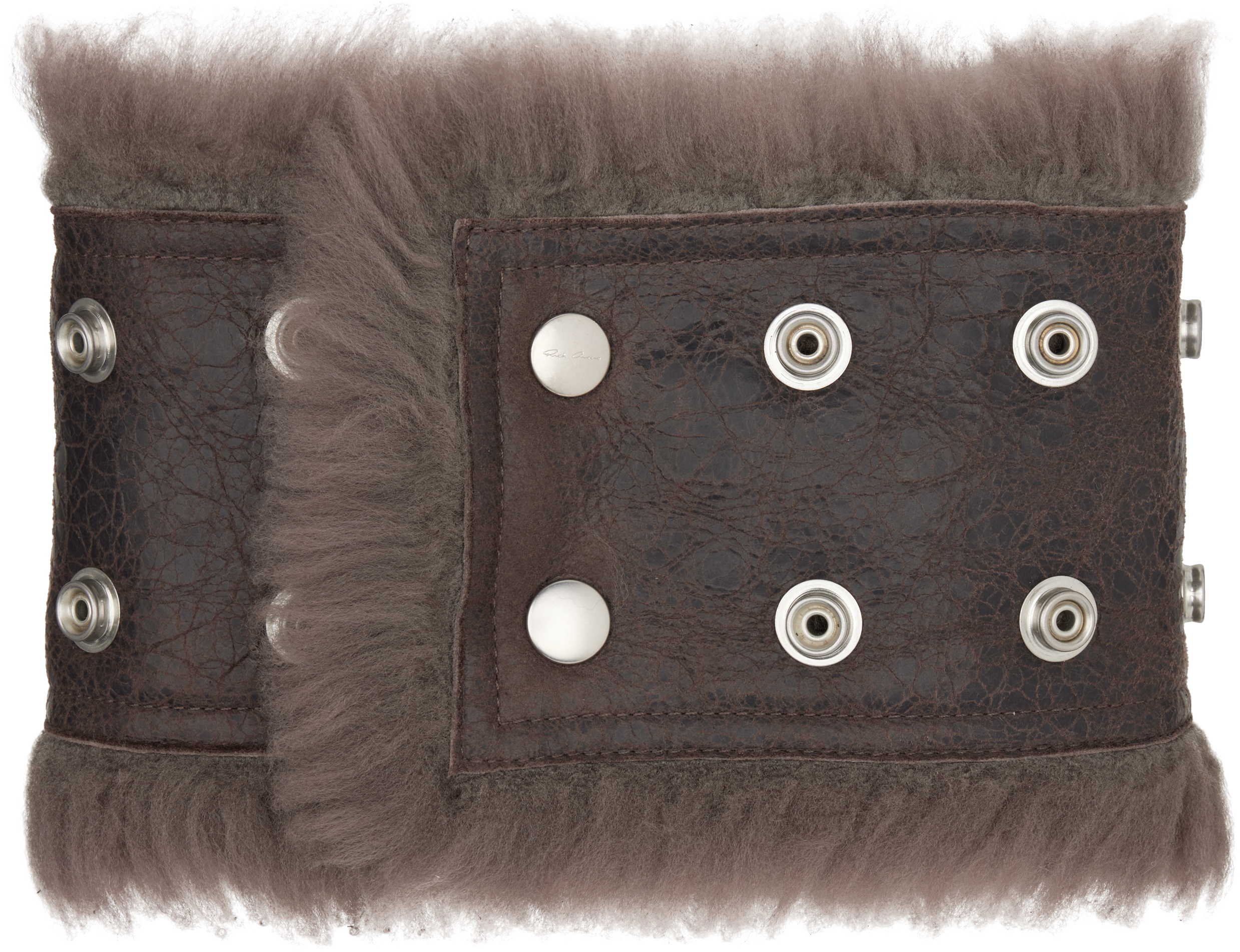 Rick Owens Gray Concordians Strobe Neck Band In Brown