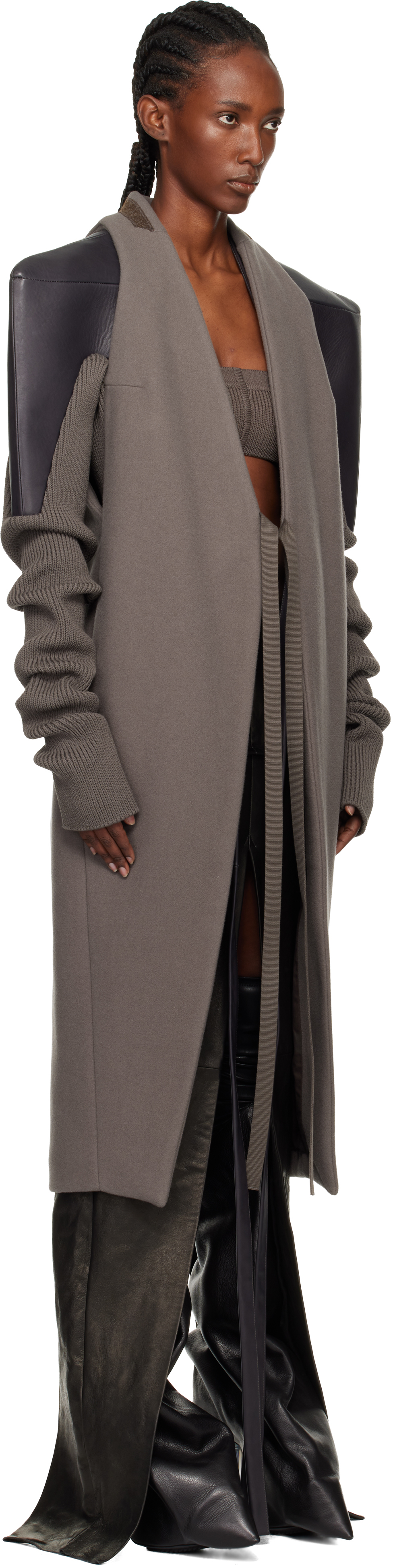 Rick Owens Gray Concordians Sl Cyclops Coat In Neutral