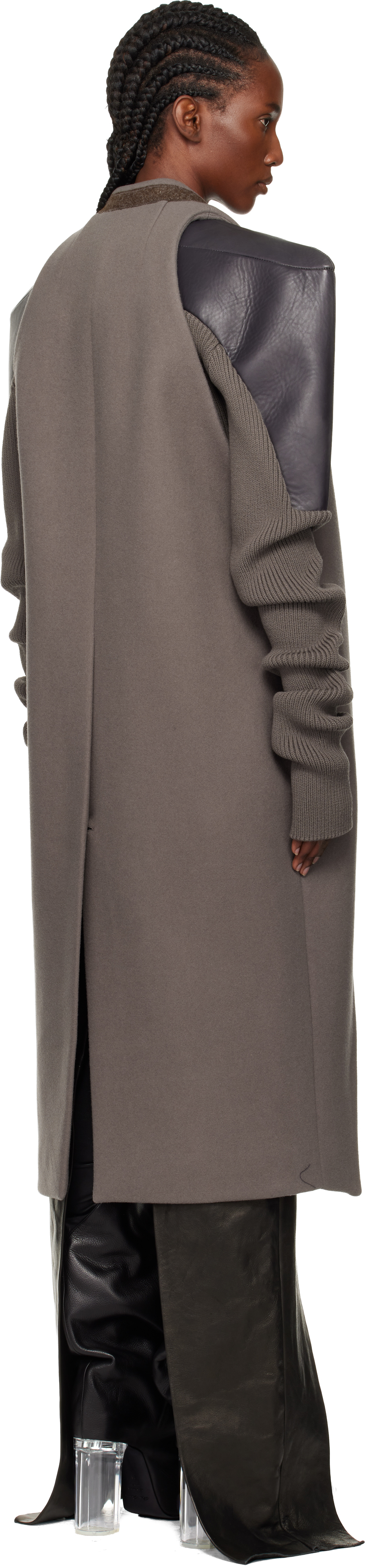 Rick Owens Gray Concordians Sl Cyclops Coat In Neutral