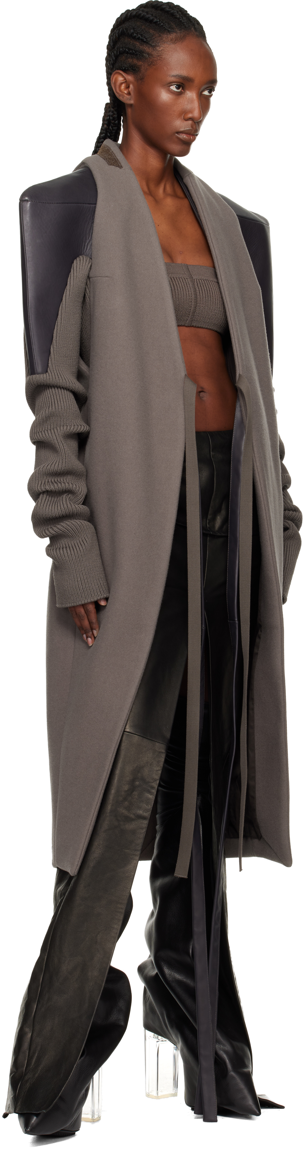 Rick Owens Gray Concordians Sl Cyclops Coat In Neutral