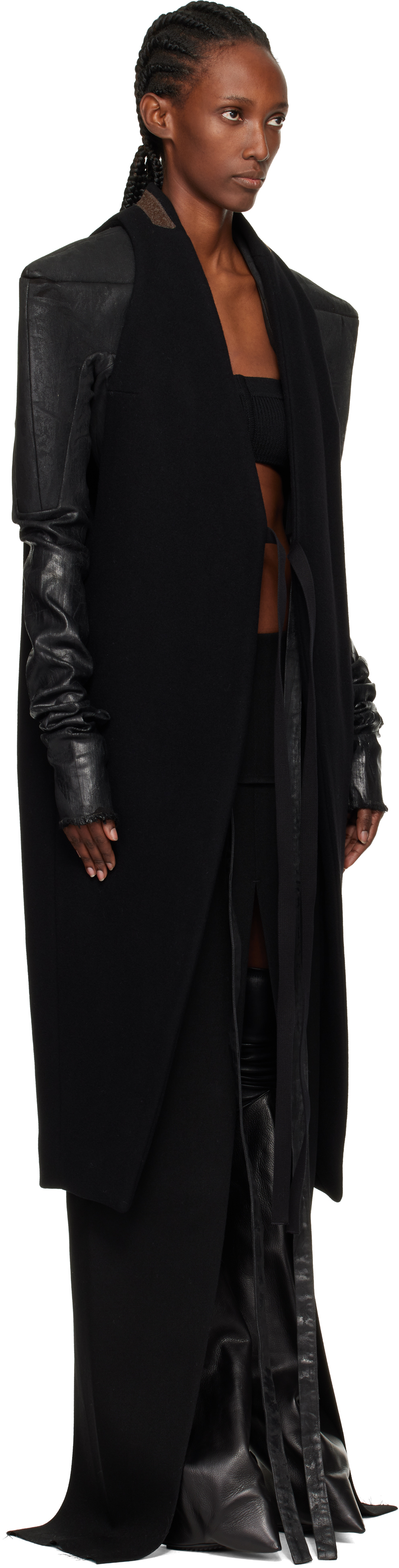 Rick Owens Black Concordians Sl Cyclops Coat In Black