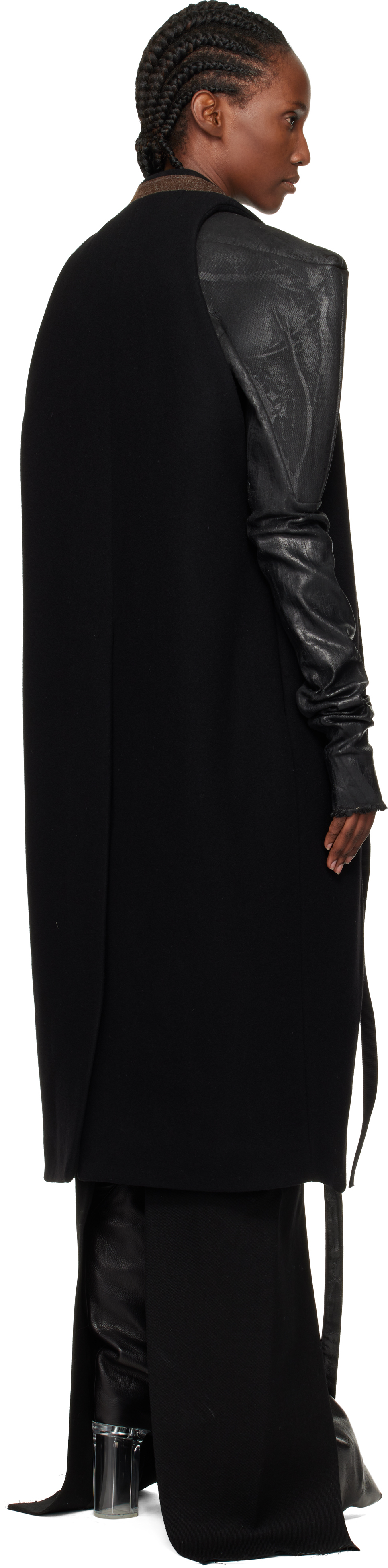 Rick Owens Black Concordians Sl Cyclops Coat In Black