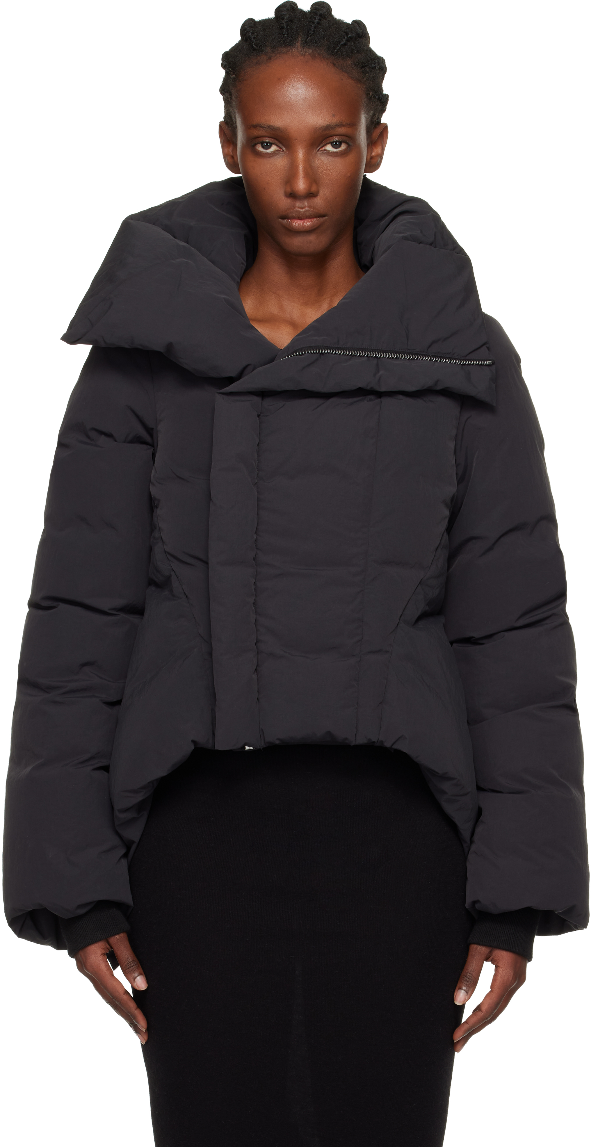 Black Concordians Naska Duvet Down Jacket by Rick Owens on Sale