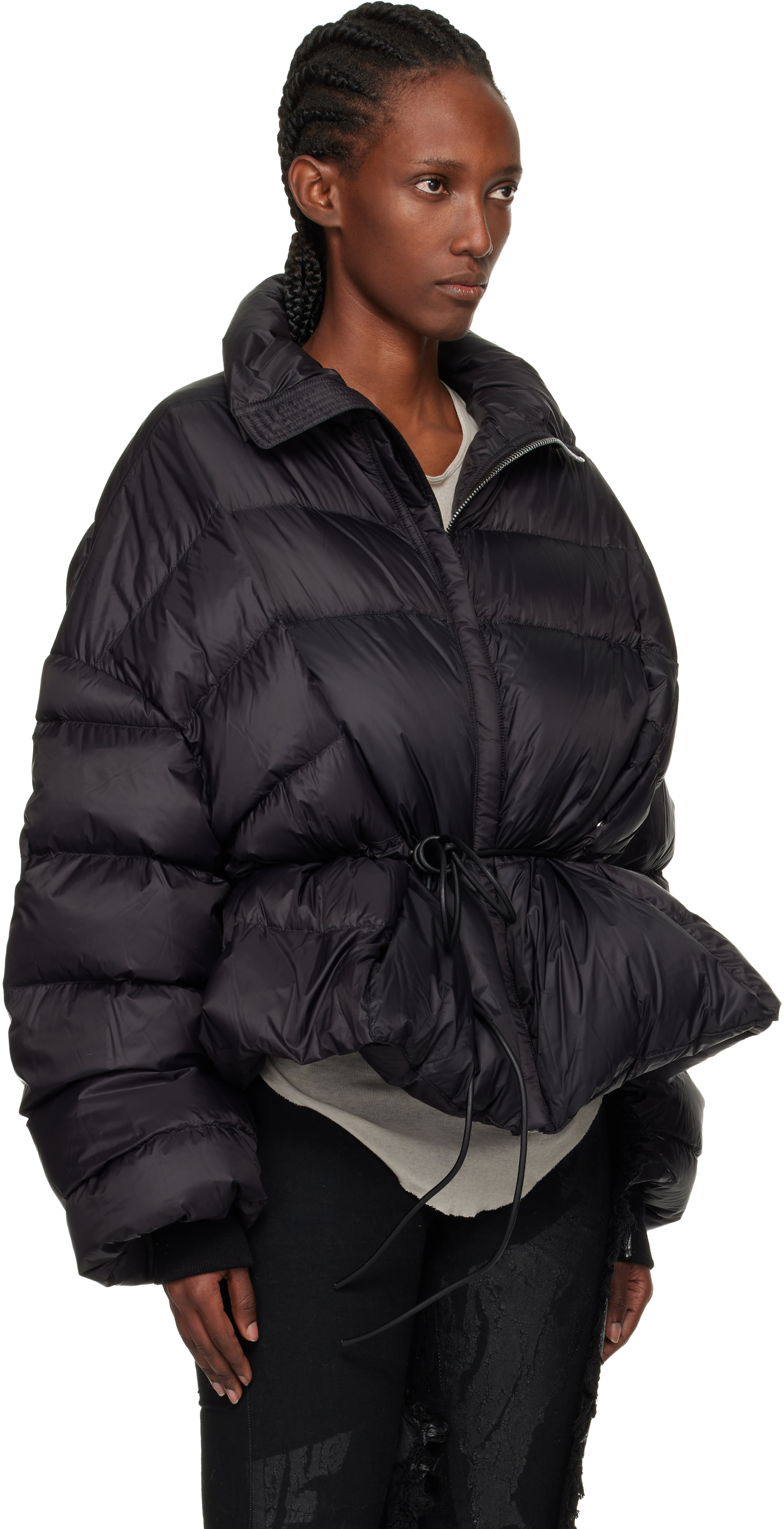 Rick Owens Black Concordians Sail Down Jacket In Black
