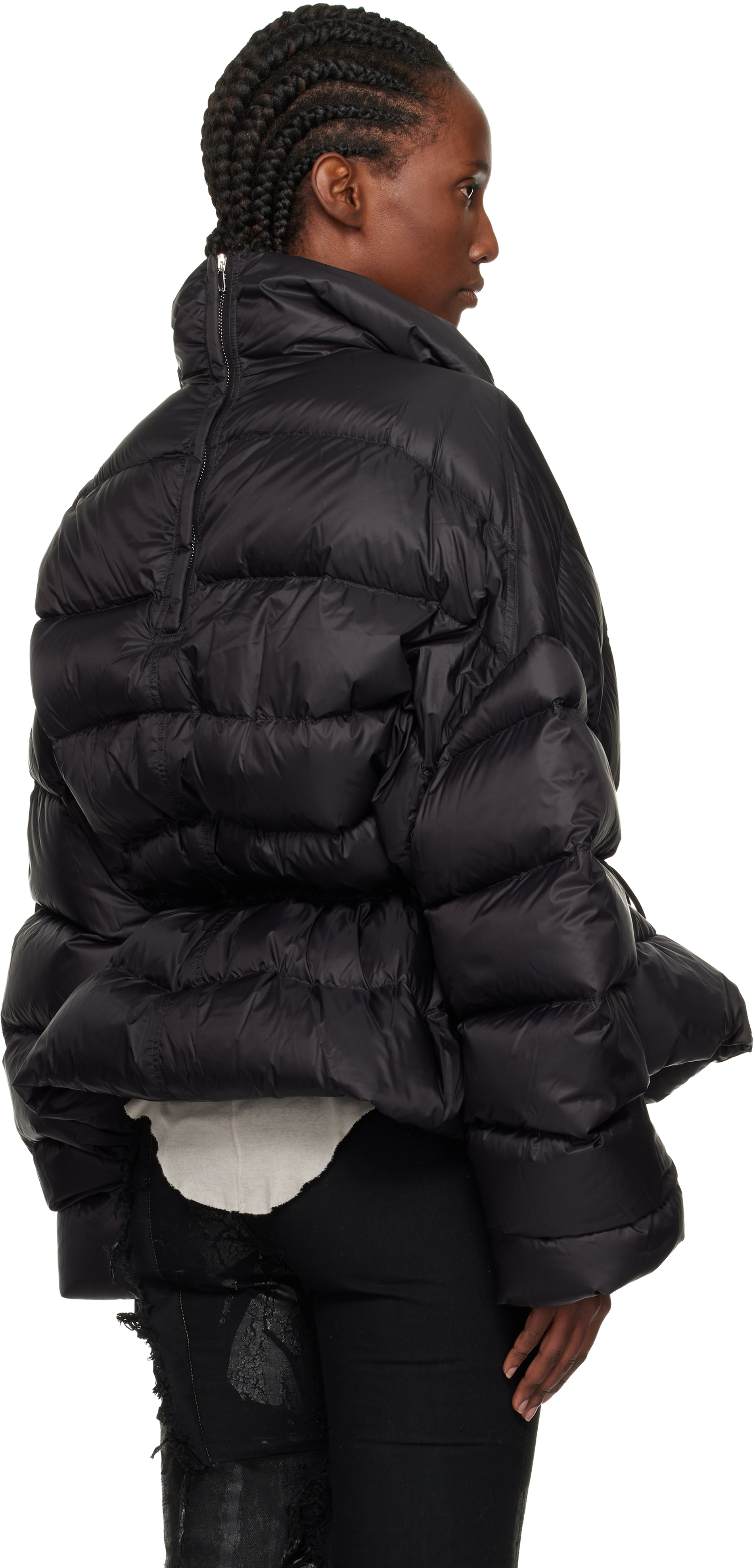 Rick Owens Black Concordians Sail Down Jacket In Black