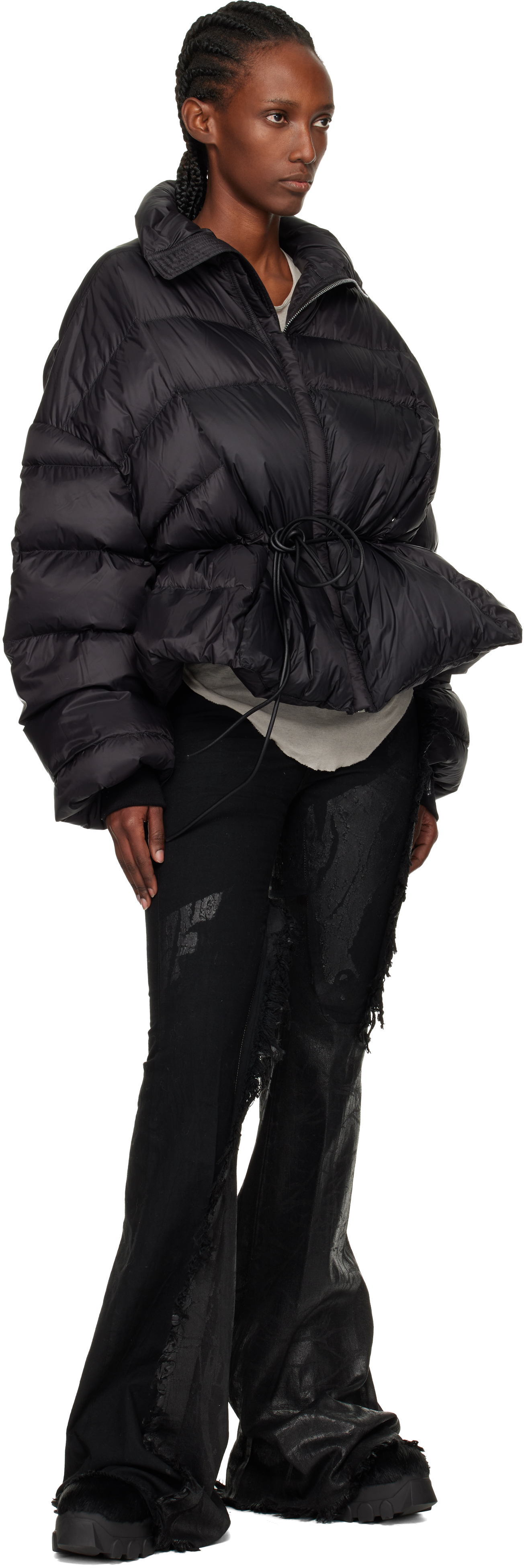 Rick Owens Black Concordians Sail Down Jacket In Black