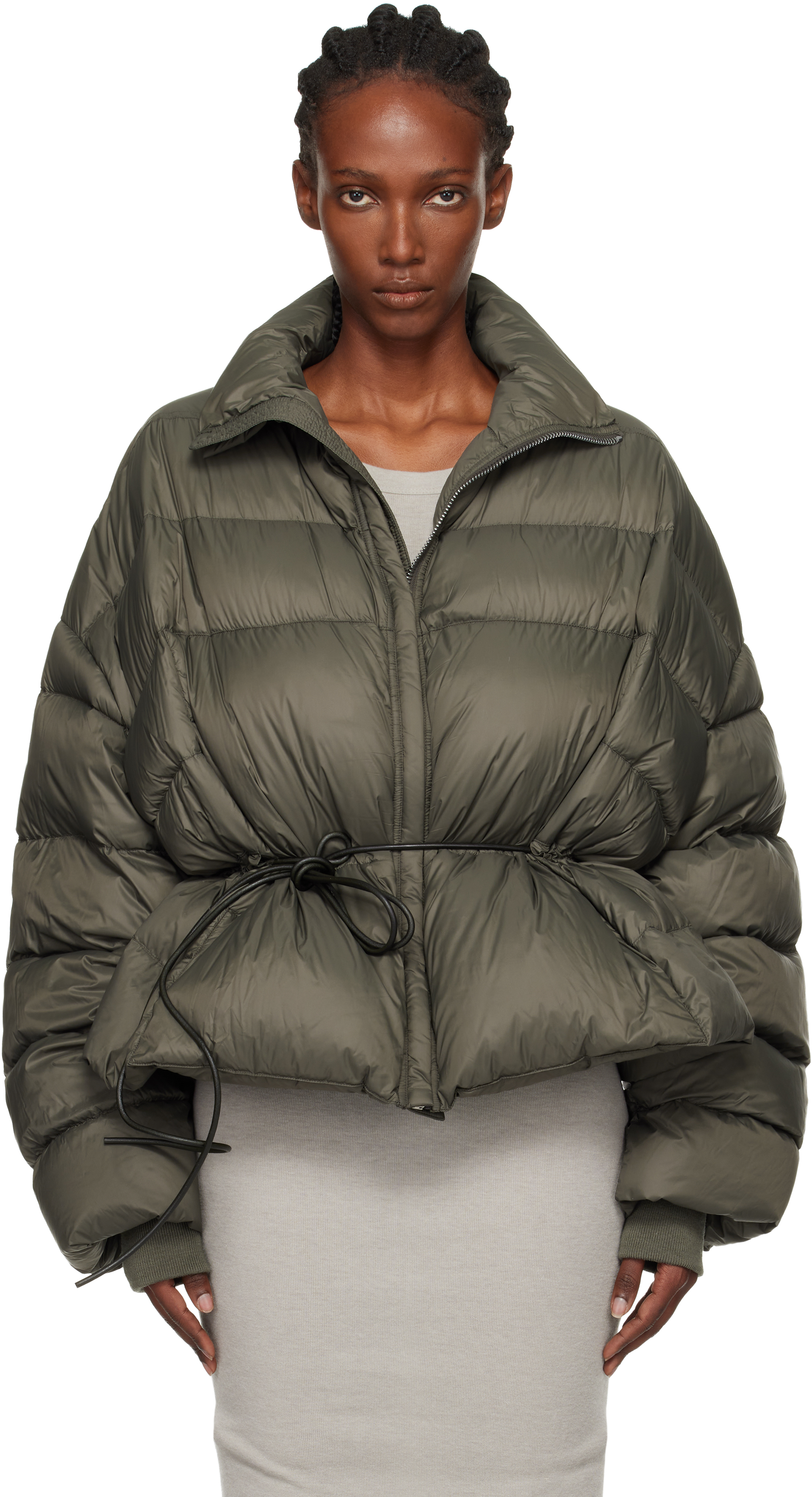 Rick Owens Khaki Concordians Sail Down Jacket In Green