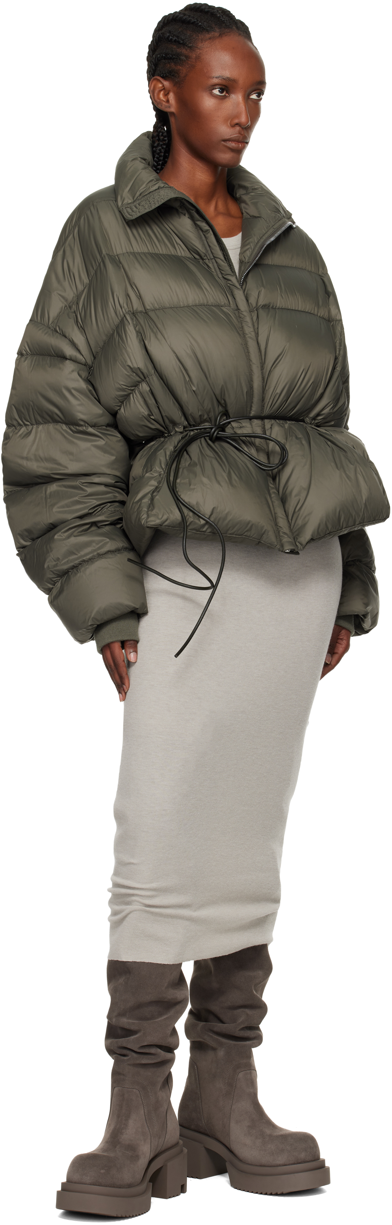Rick Owens Khaki Concordians Sail Down Jacket In Green
