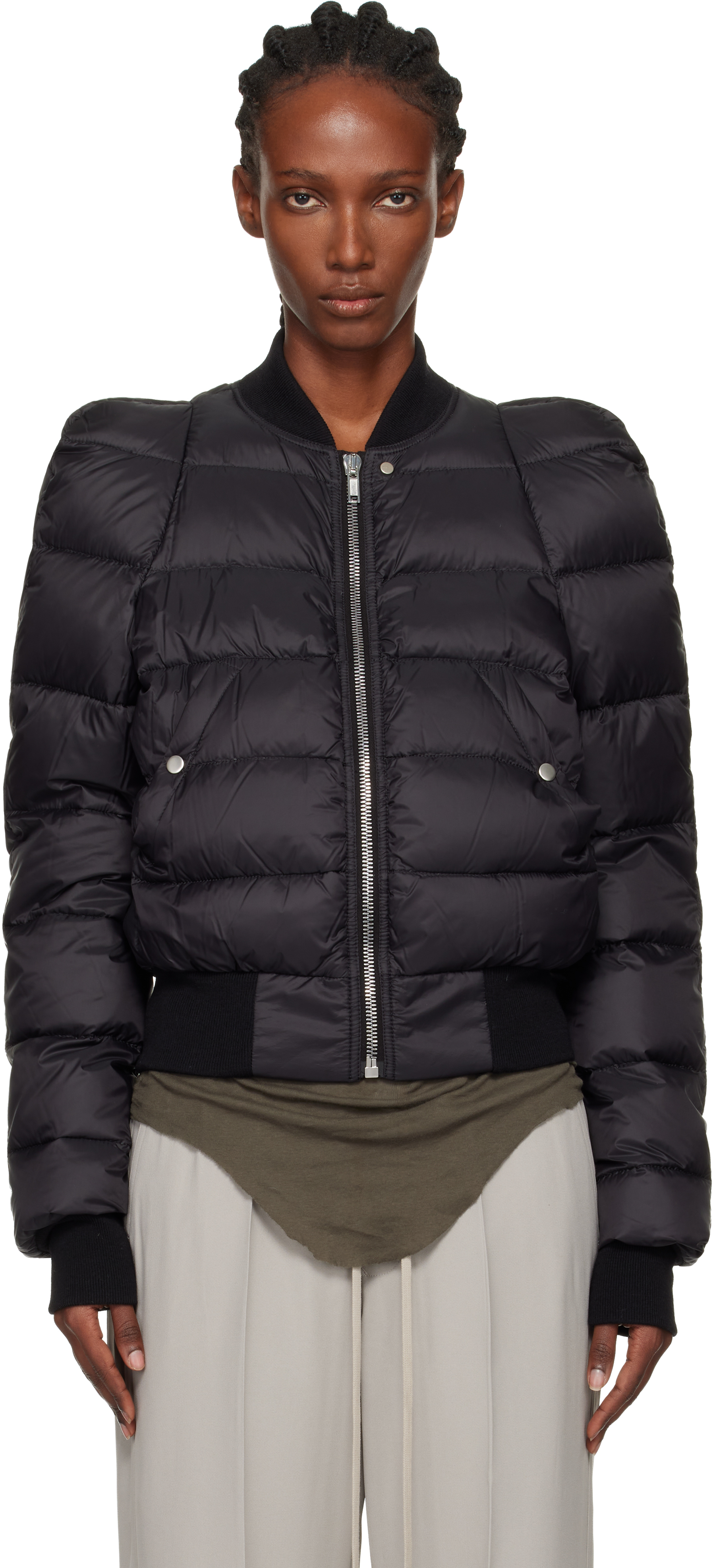 Black Concordians Duvet Flight Down Jacket by Rick Owens on Sale