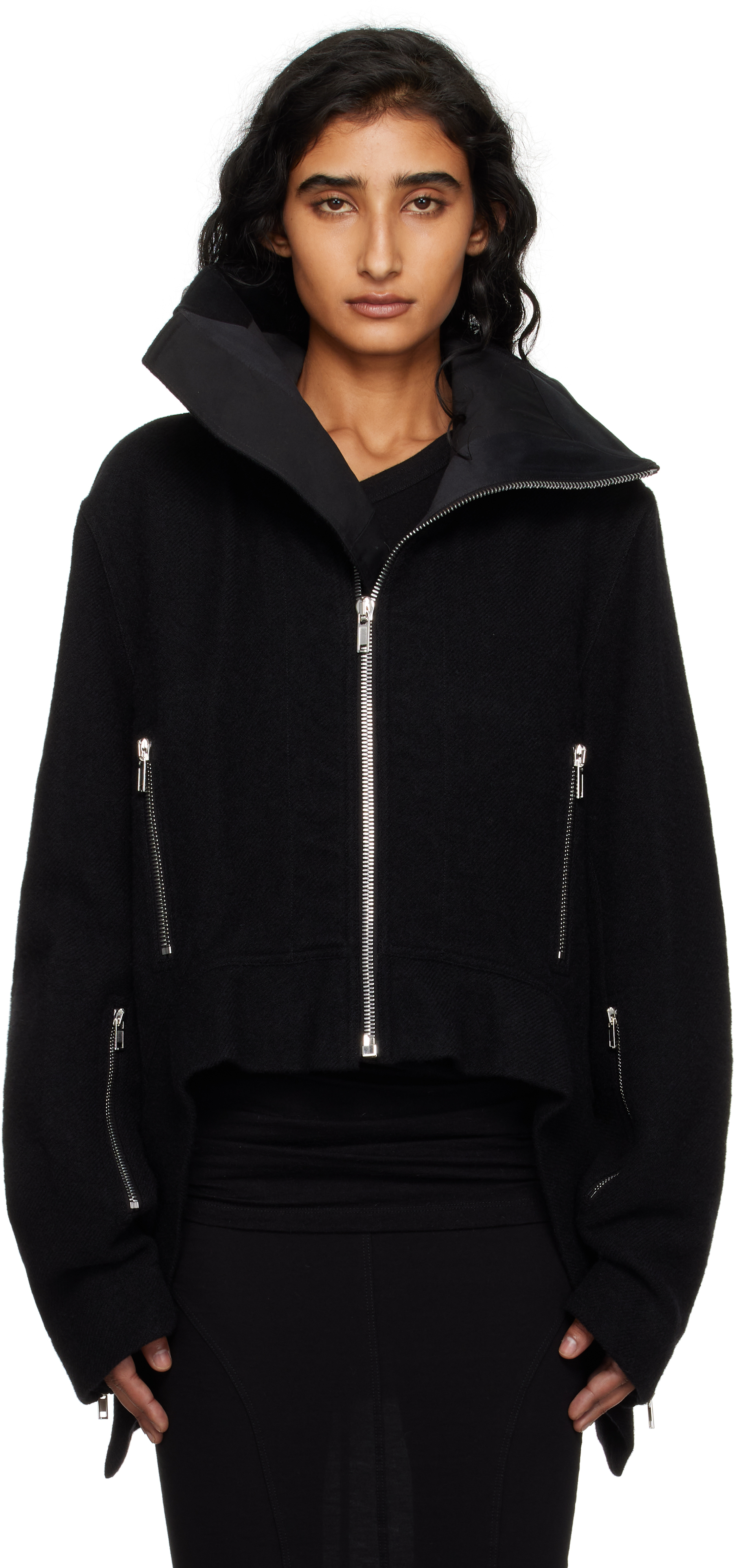 Black Concordians Exploder Jacket by Rick Owens on Sale