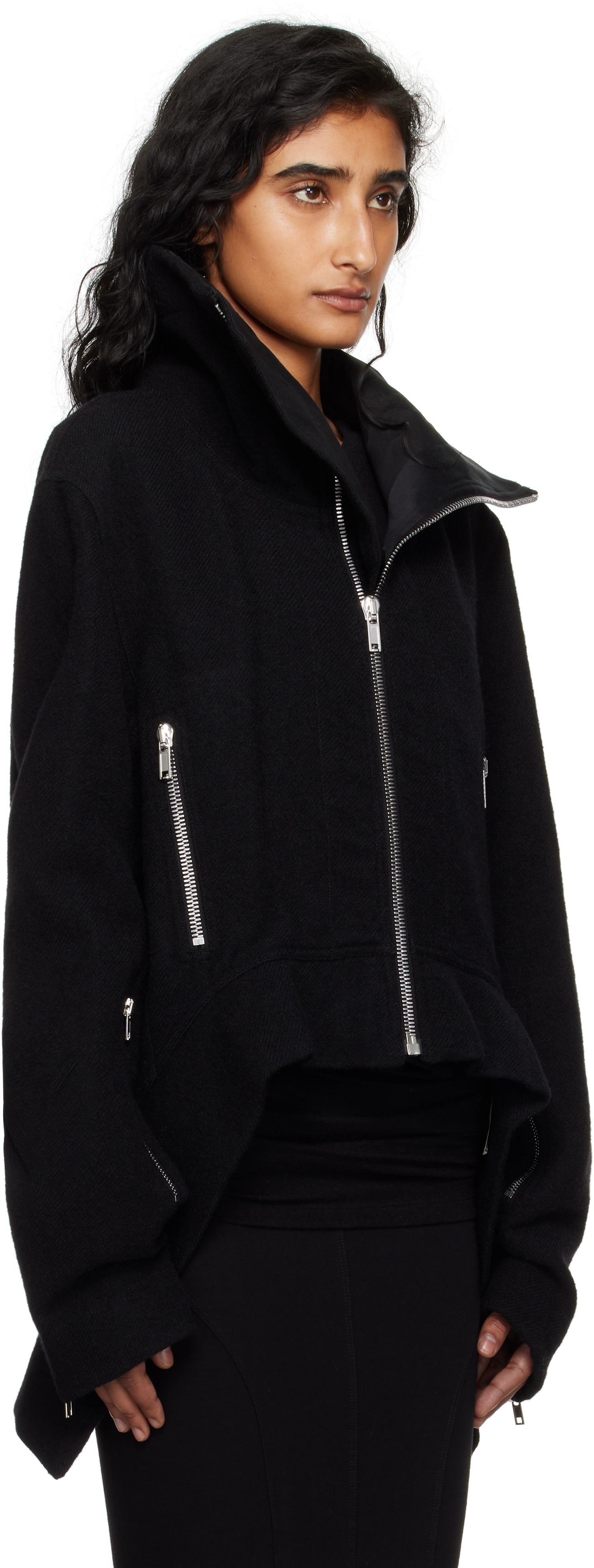Rick Owens Black Concordians Exploder Jacket In Black