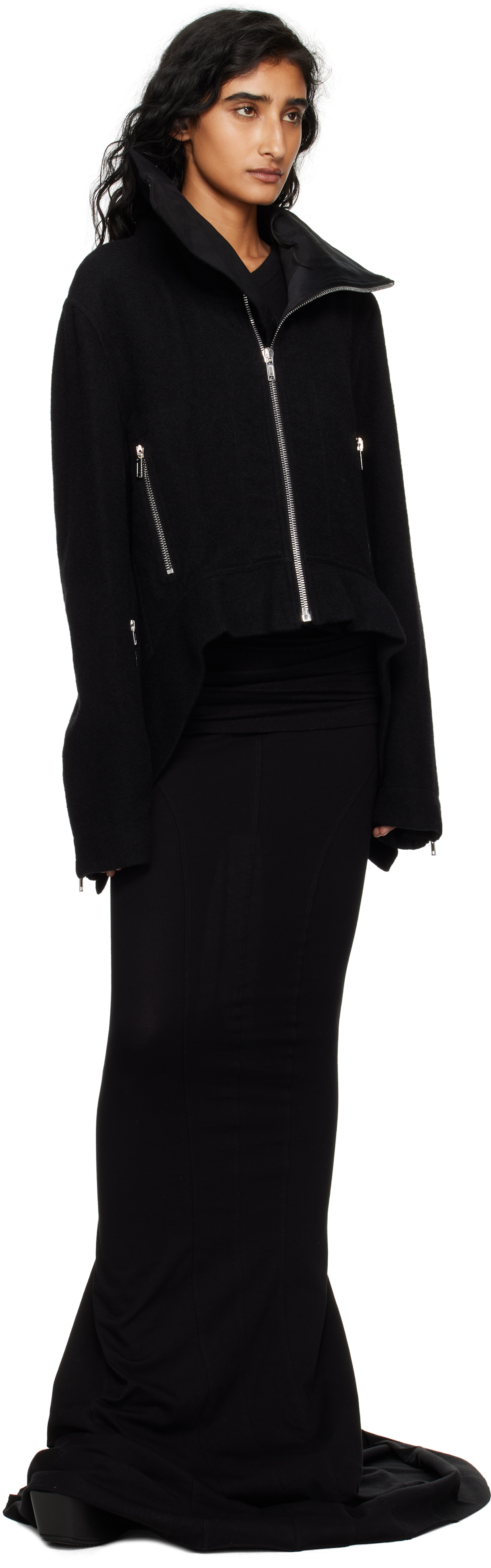 Rick Owens Black Concordians Exploder Jacket In Black
