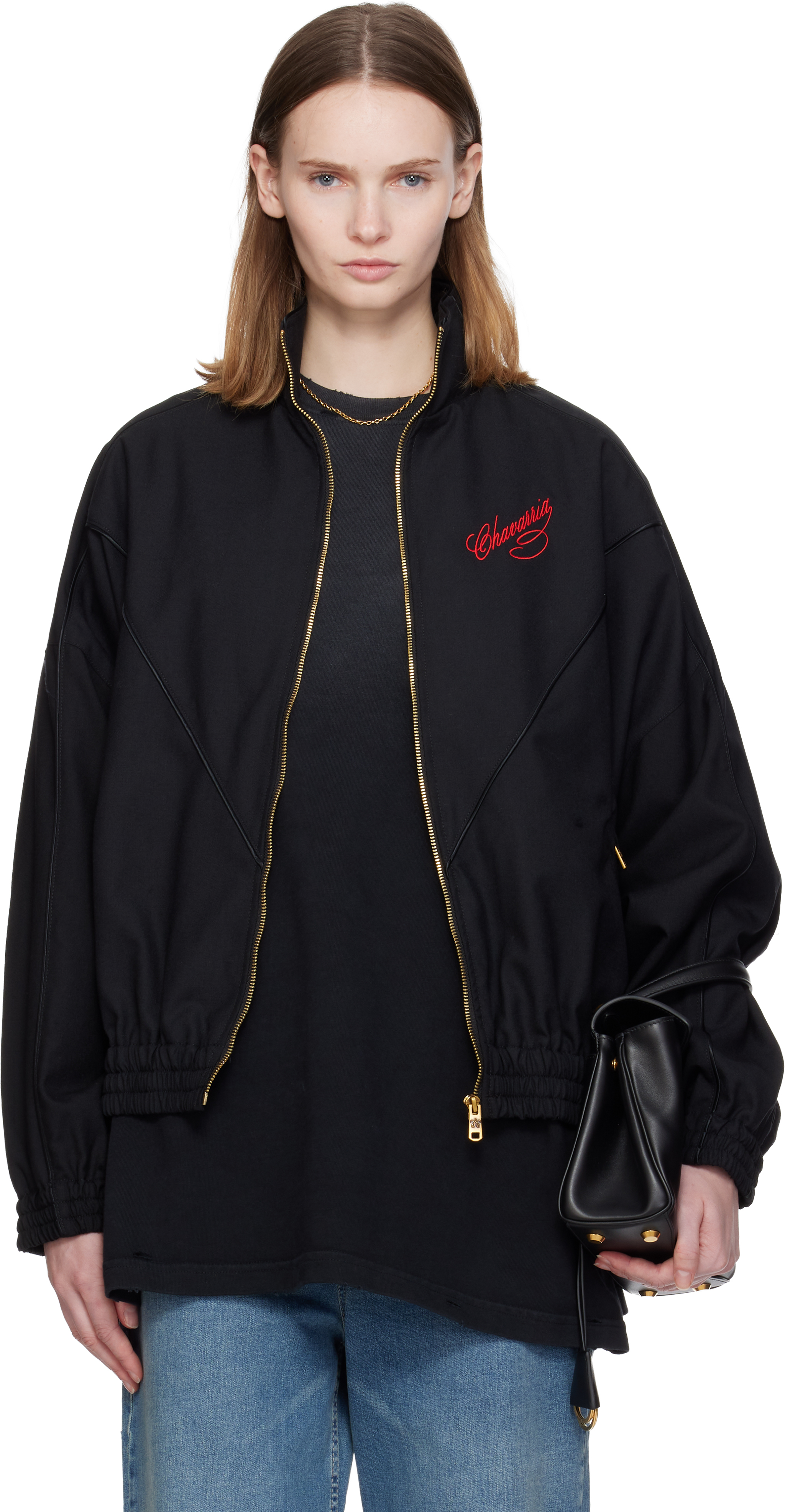 Willy Chavarria Black Ruff Rider Track Jacket In Black