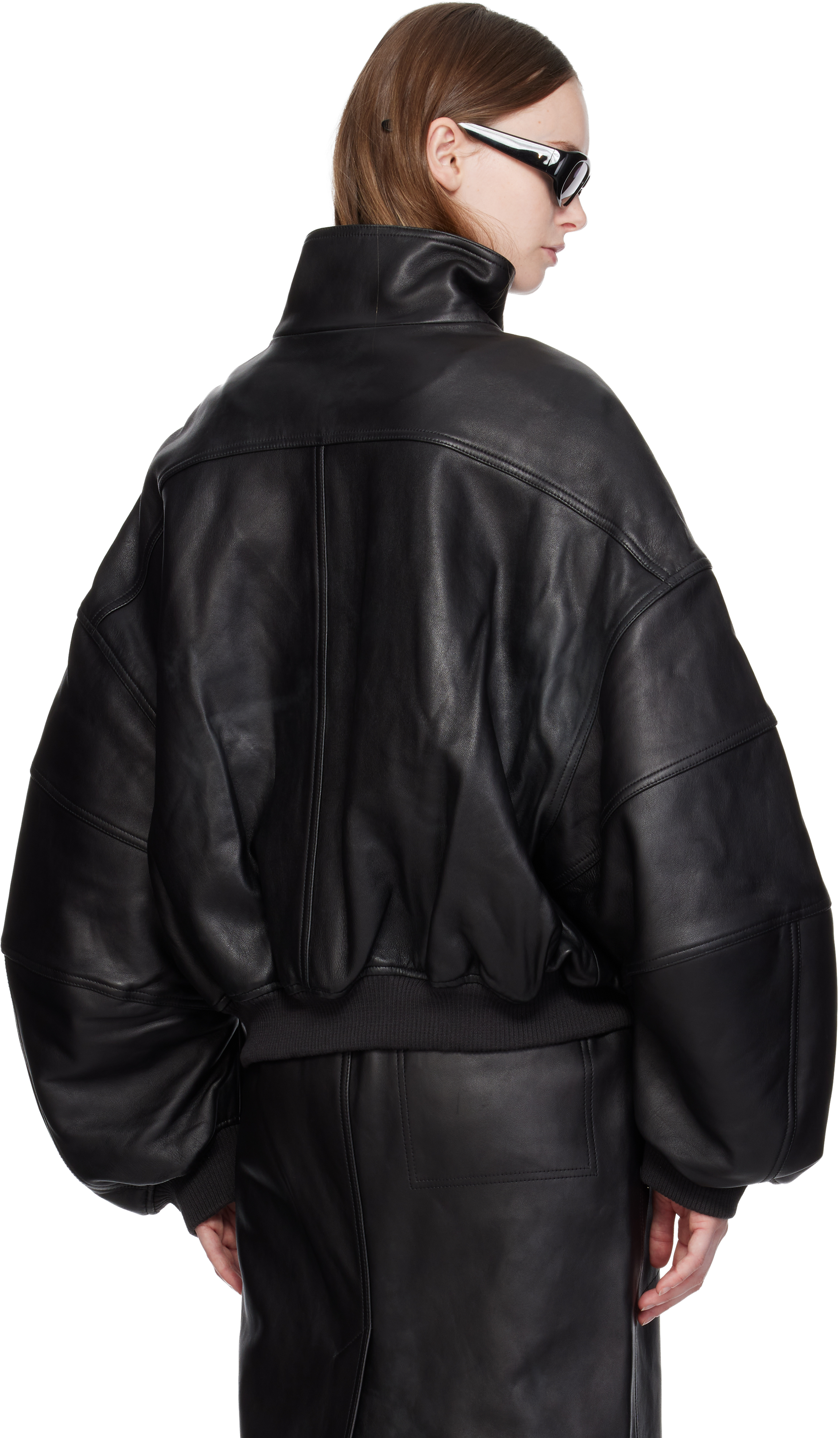 Willy Chavarria Black Ruff Rider Leather Jacket In Black