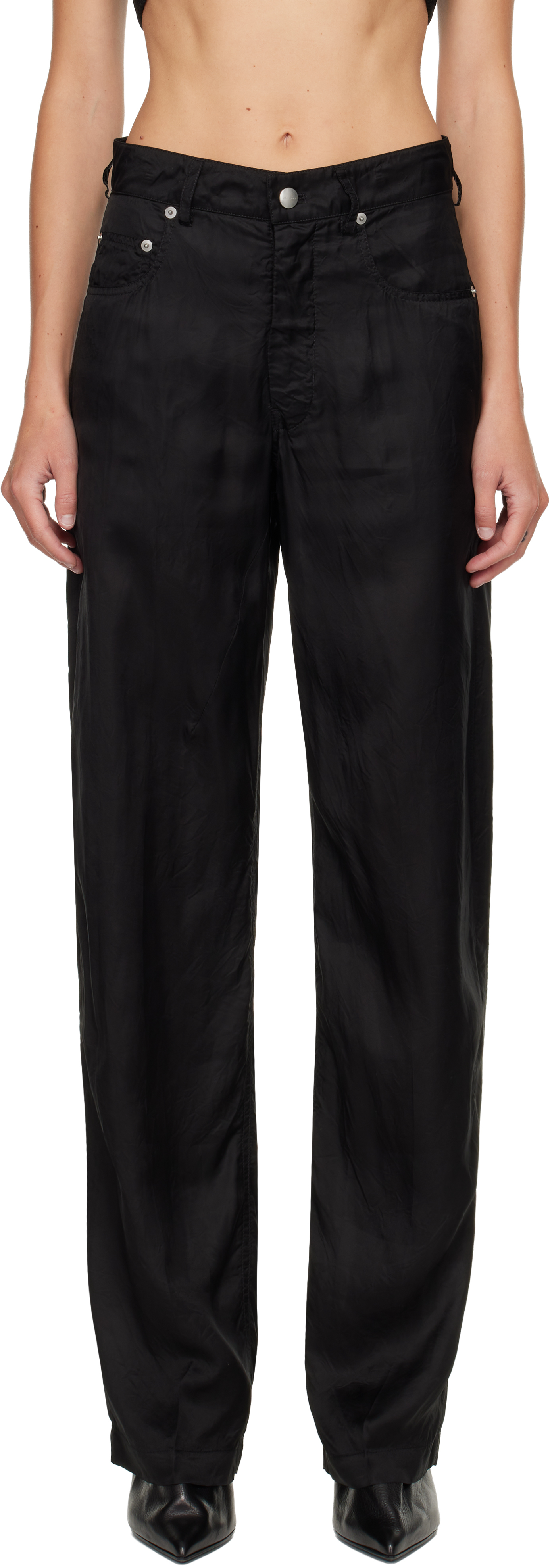 Rick Owens Black Concordians Geth Trousers In Black