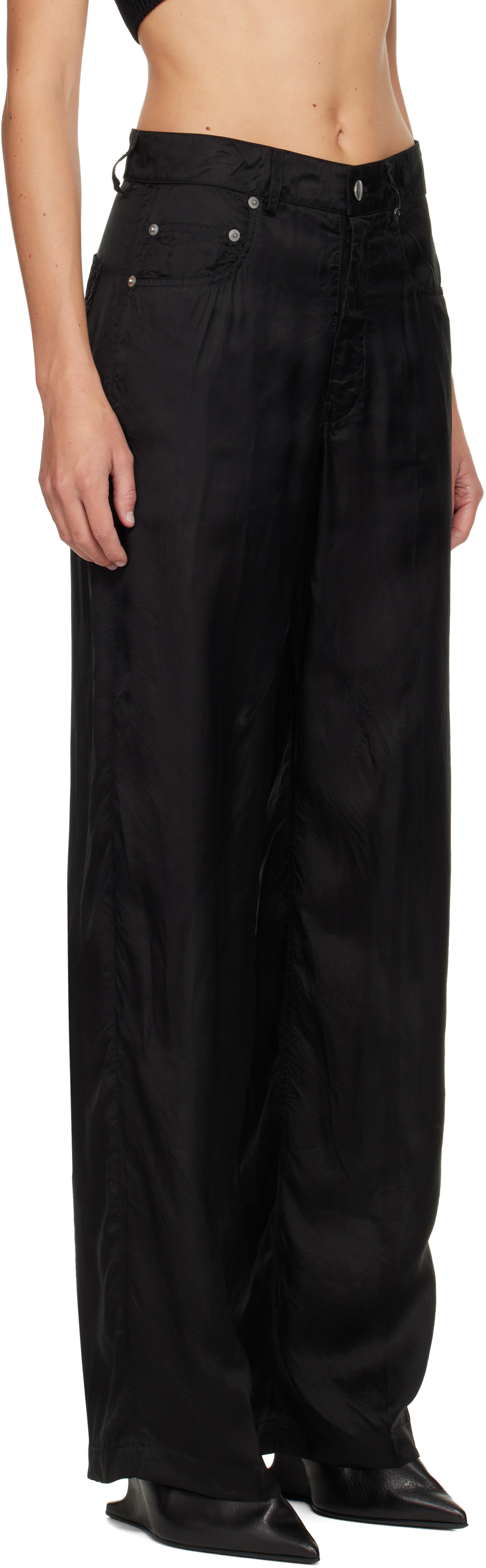 Rick Owens Black Concordians Geth Trousers In Black