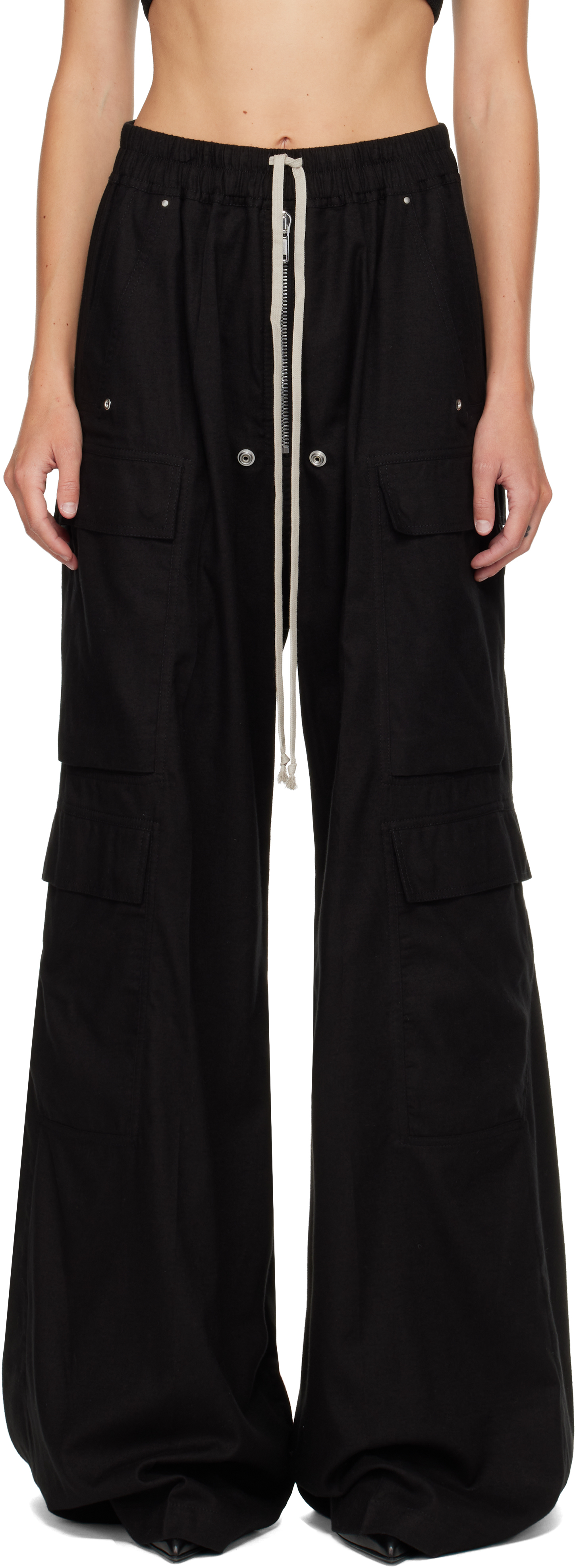 Rick Owens Wide-leg Trousers With Flap Pockets In Black