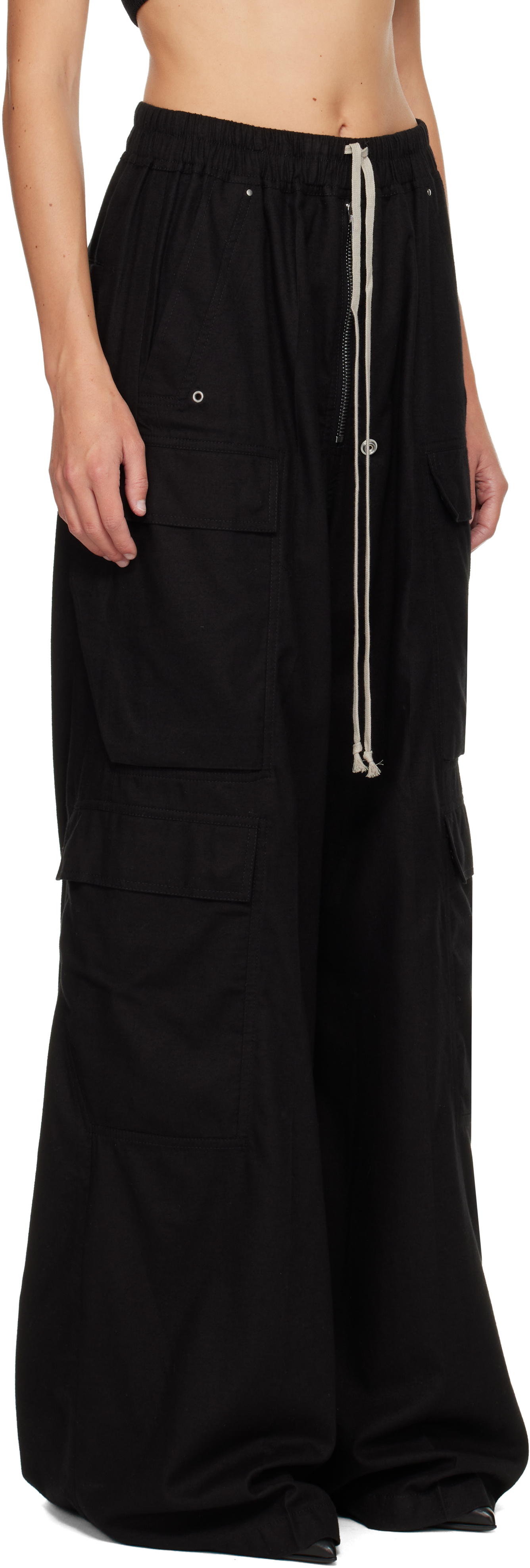 Rick Owens Wide-leg Trousers With Flap Pockets In Black