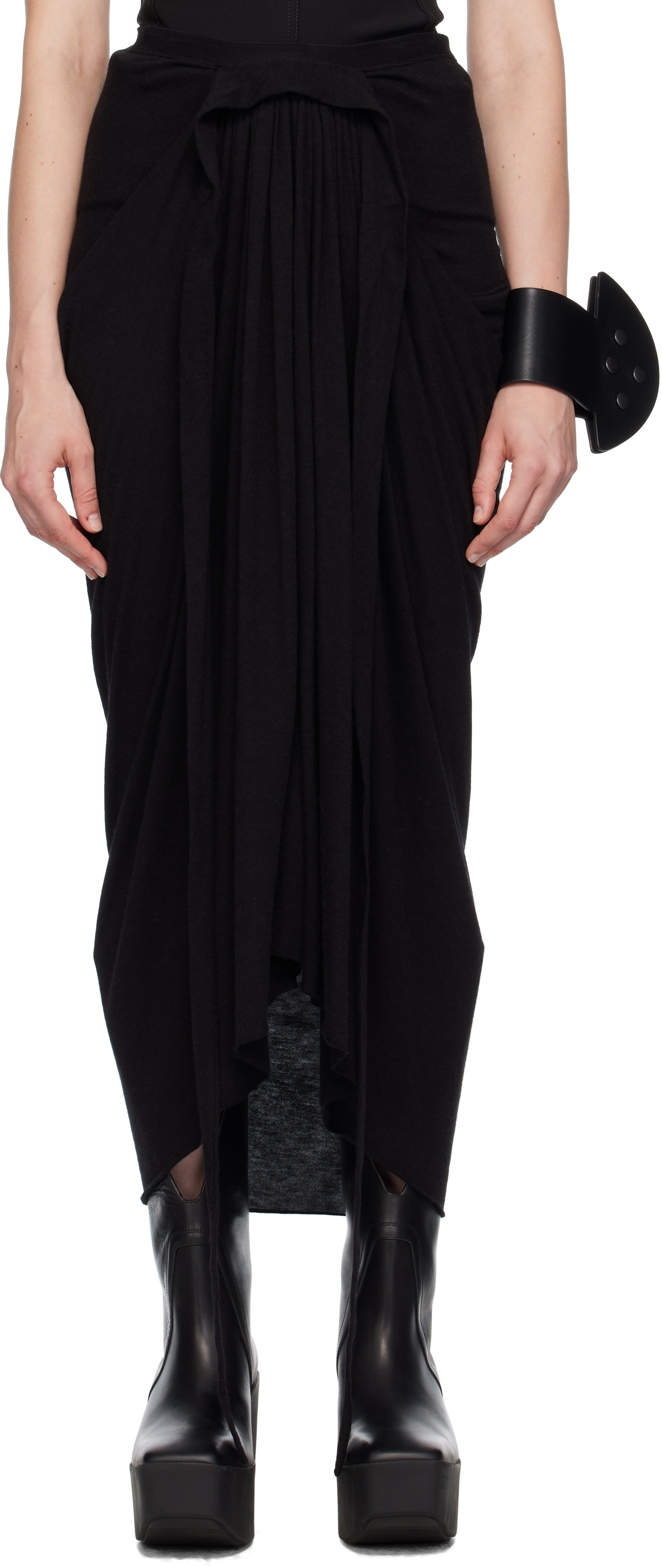 【RICK OWENS】ブラック Hollywood Theresa ミディアムスカート Rick Owens ウィメンズ ミディアムスカート | SSENSE 日本