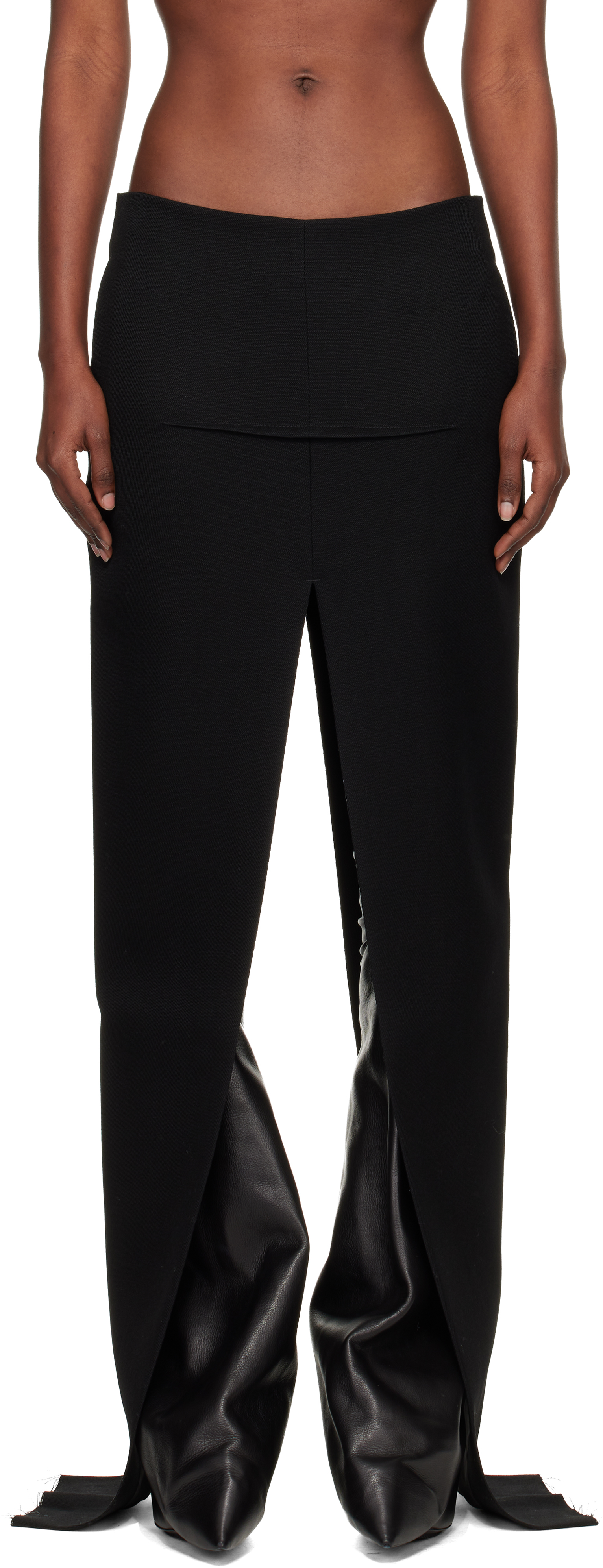 Rick Owens Black Concordians Runway Sliced Maxi Skirt In Black