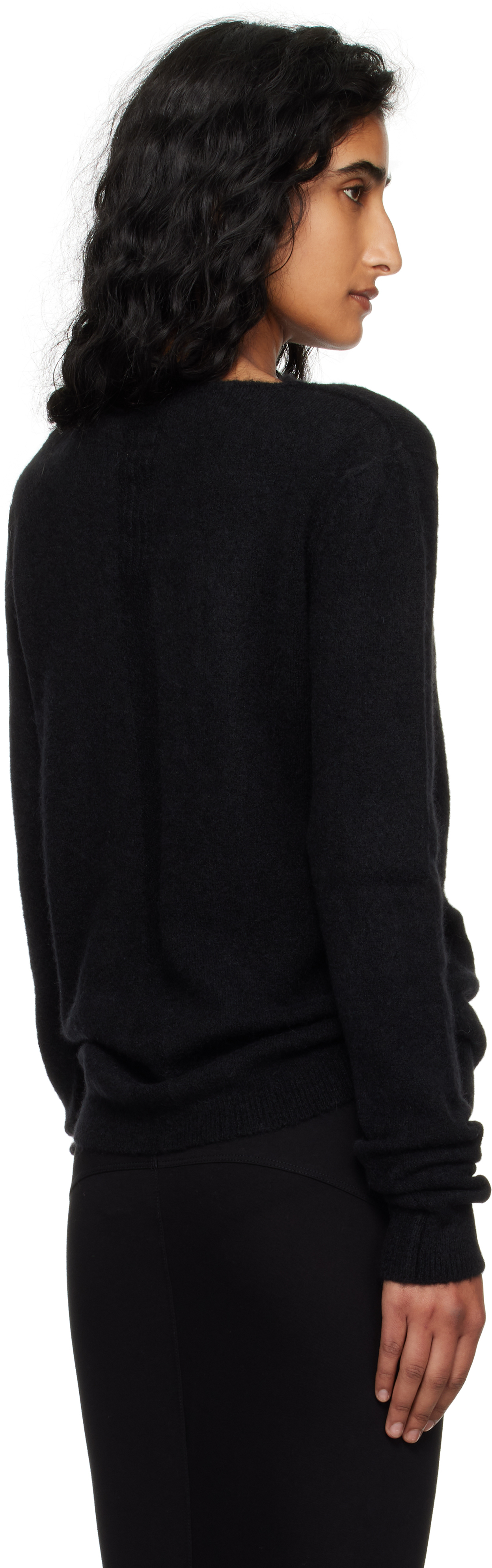 Rick Owens Black Concordians Ls Sweater In Black