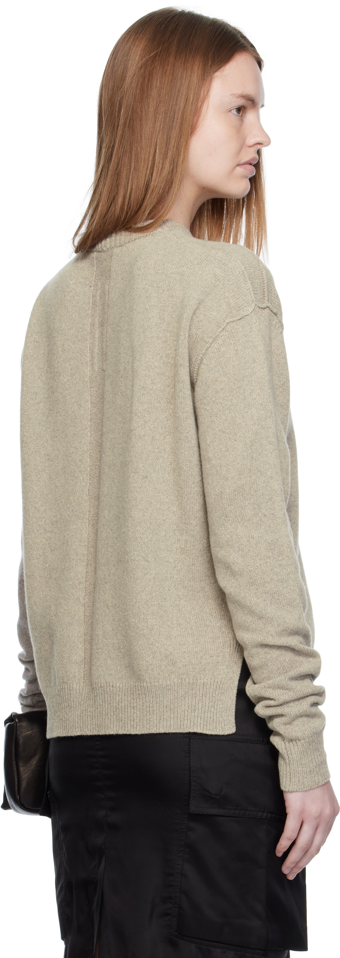 Rick Owens Off-white Concordians Round Neck Sweater In Gray