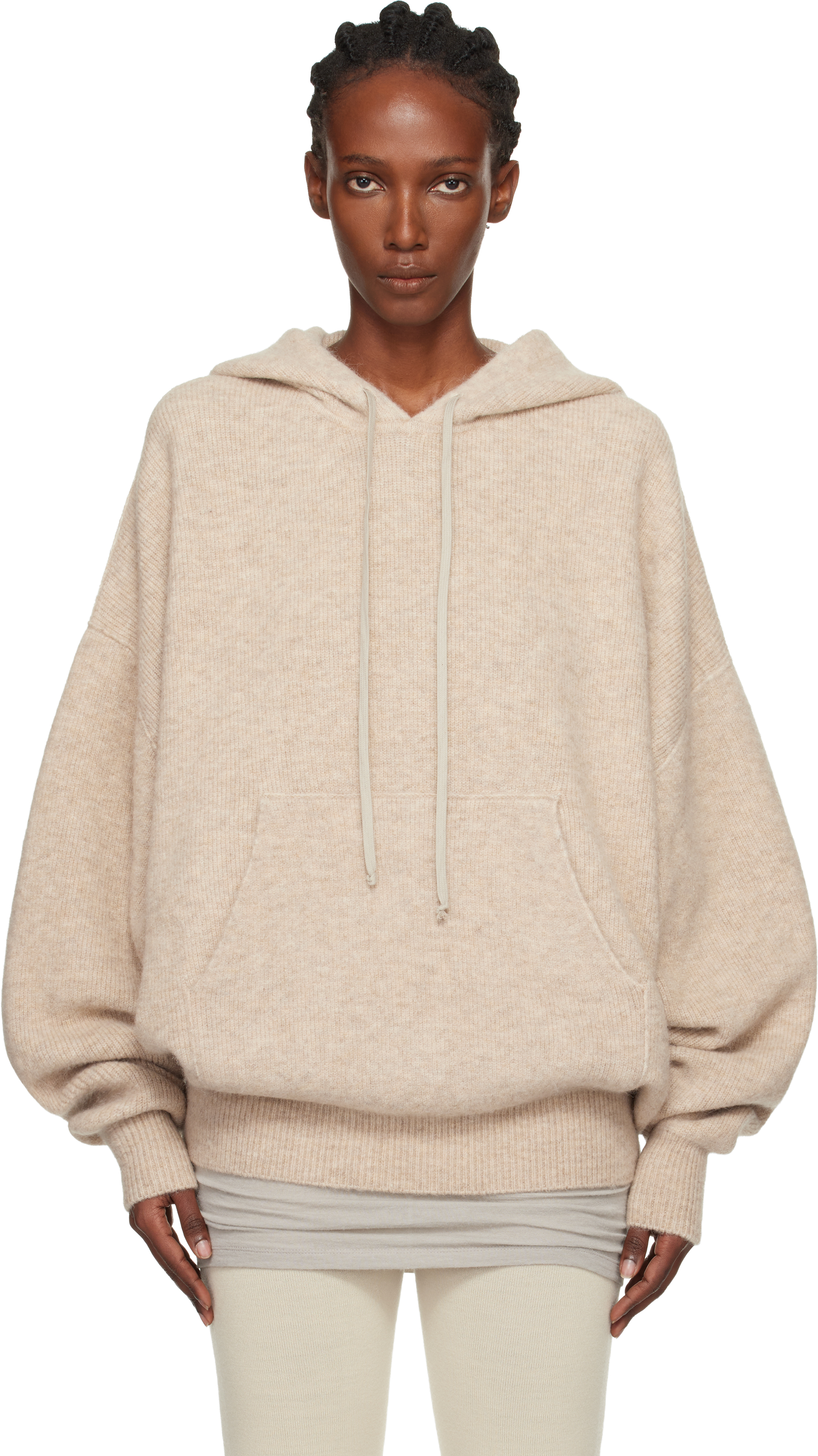 Rick Owens Gray Concordians Hun Hoodie In Neutral