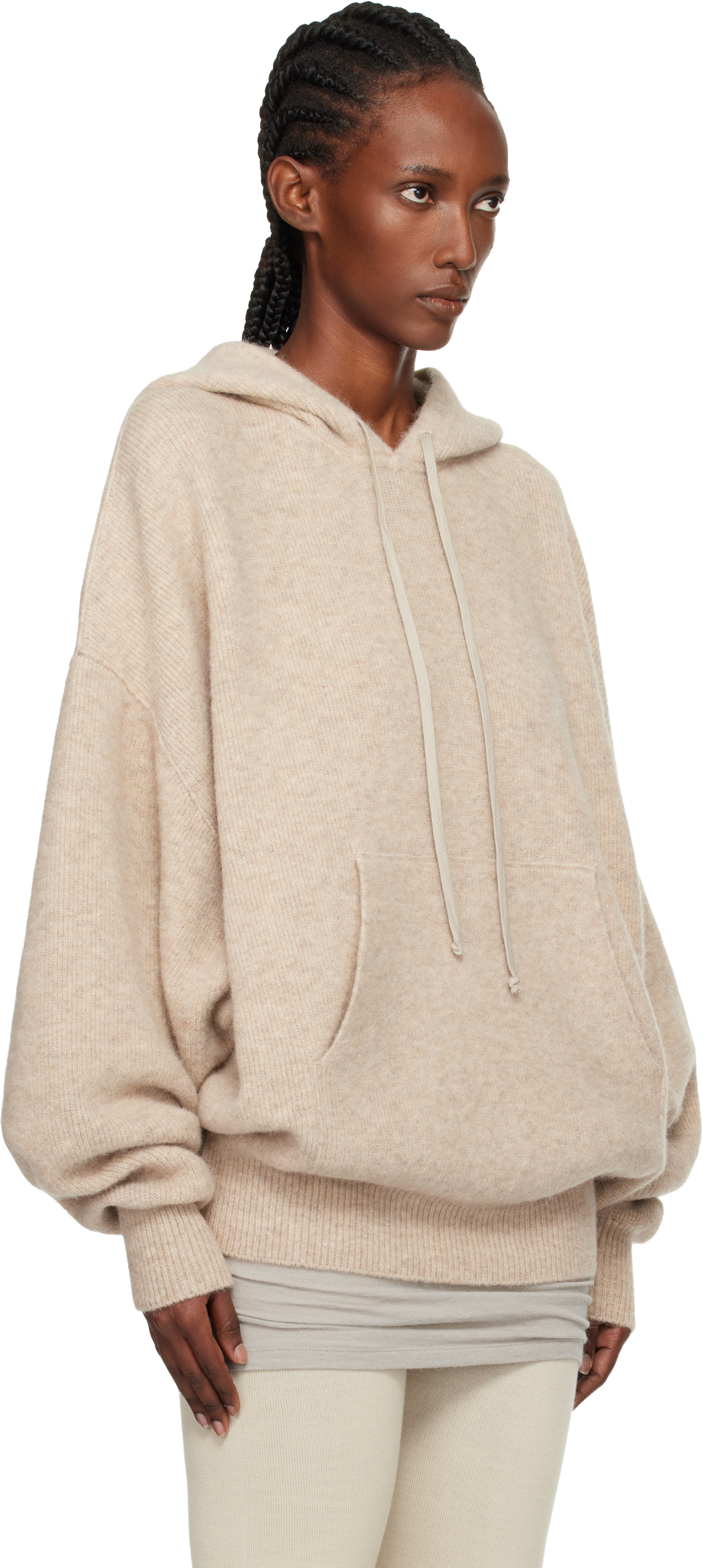 Rick Owens Gray Concordians Hun Hoodie In Neutral