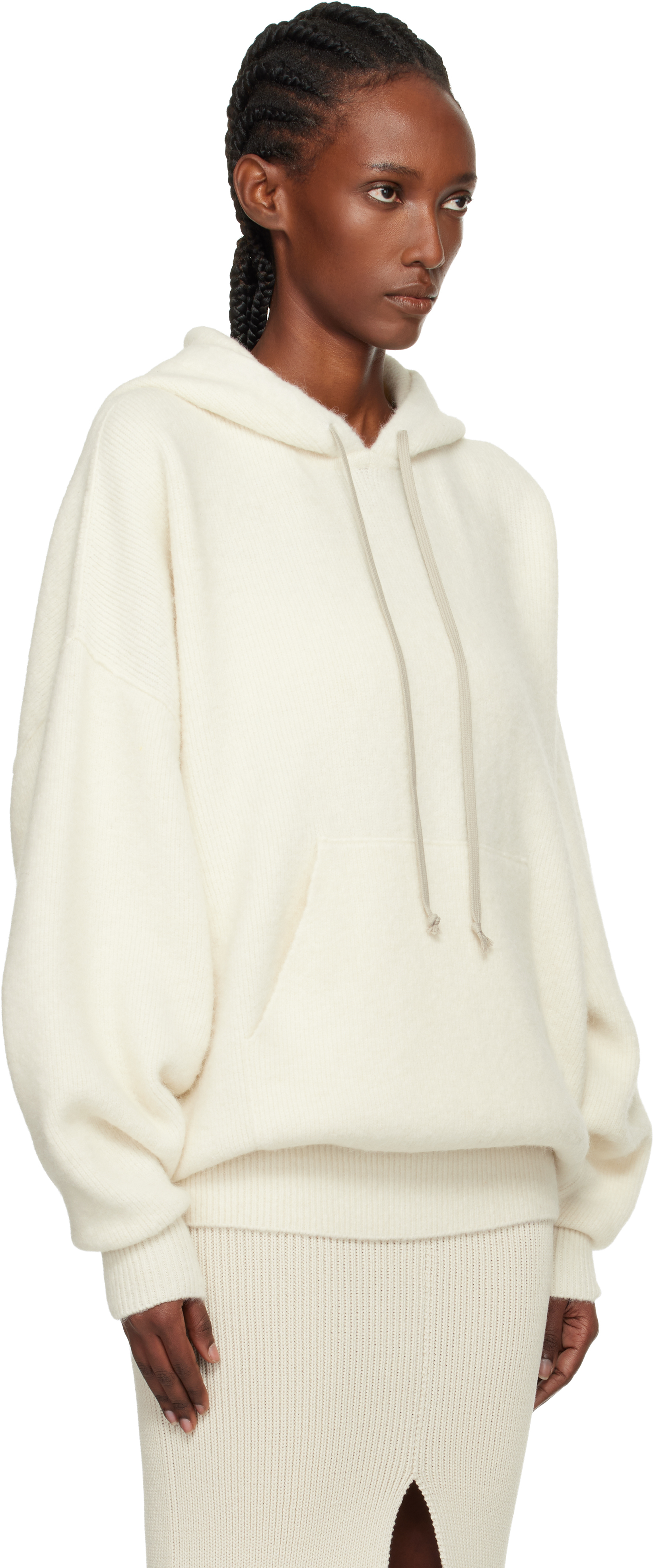 Rick Owens Off-white Concordians Hun Hoodie In White