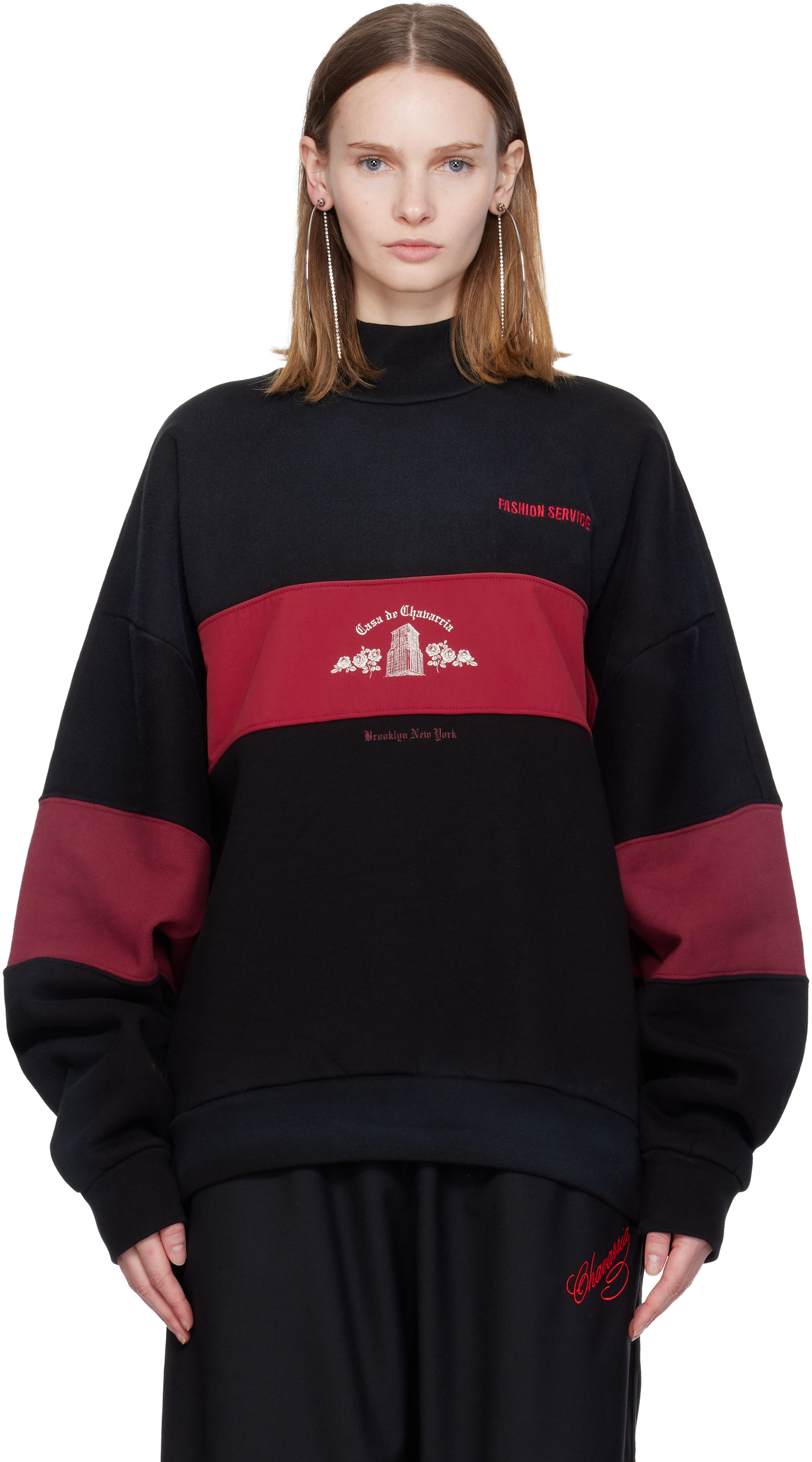 Willy Chavarria Black 'casa De Chavarria' Sweatshirt In Blue