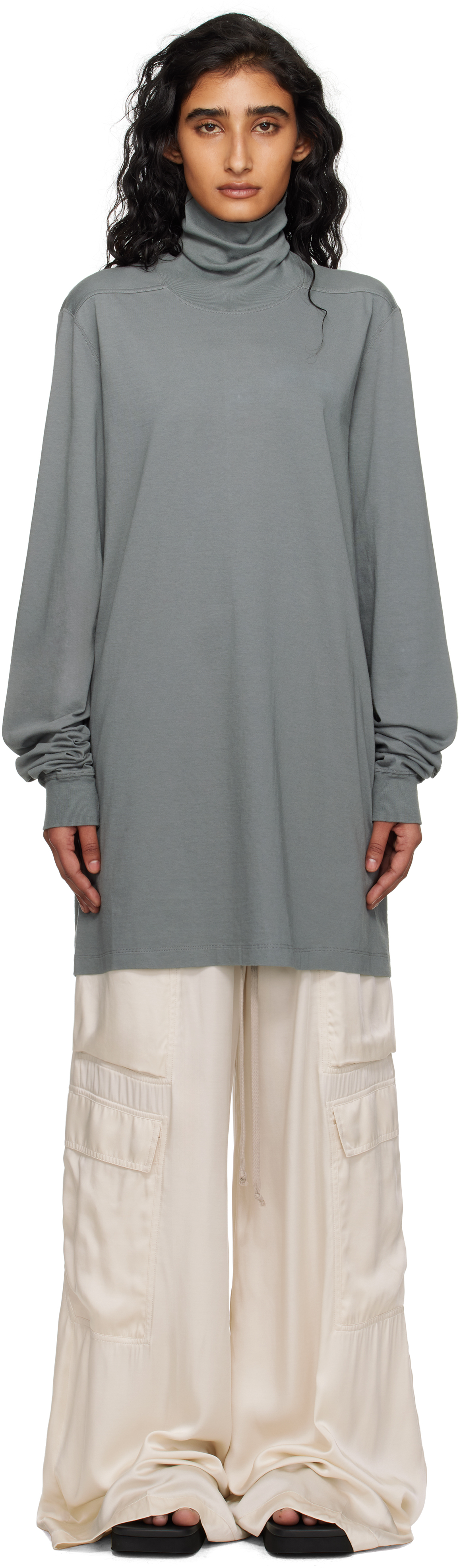 Rick Owens Gray Concordians Surf Turtleneck In Gray