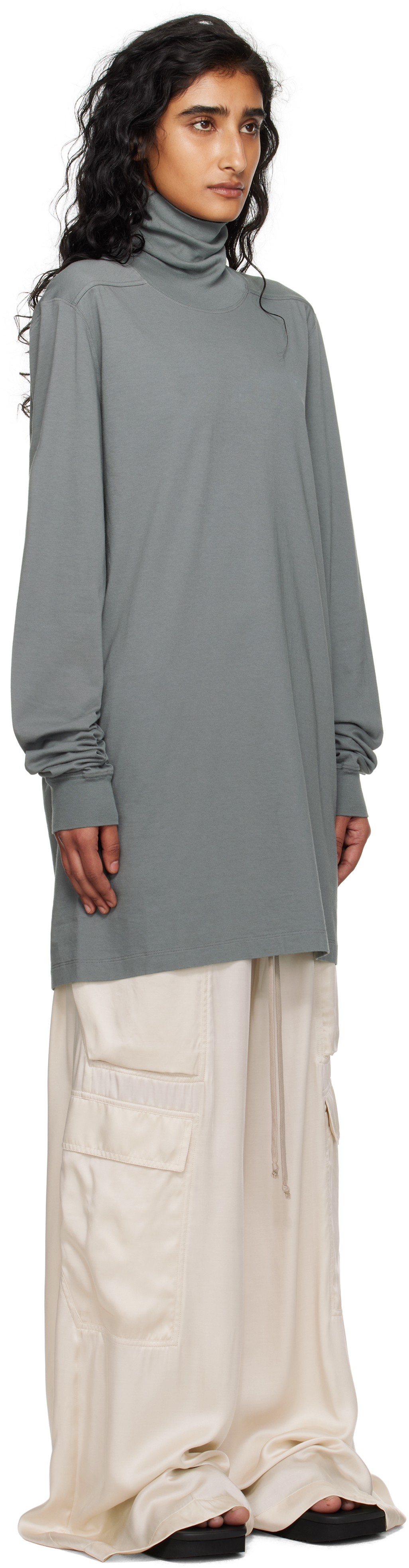 Rick Owens Gray Concordians Surf Turtleneck In Gray