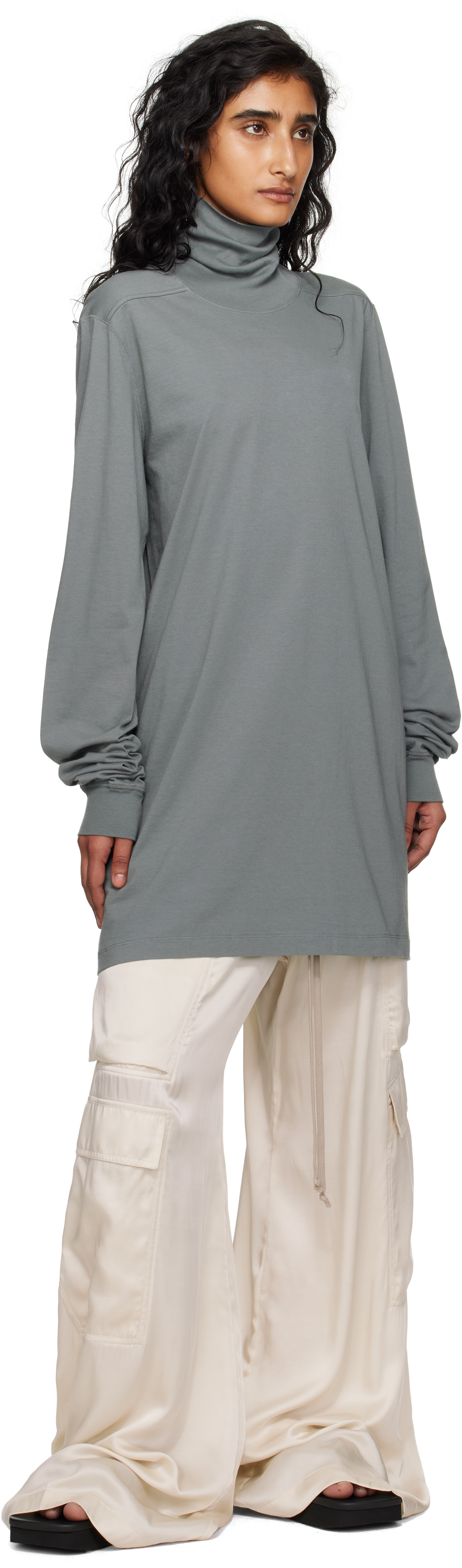 Rick Owens Gray Concordians Surf Turtleneck In Gray