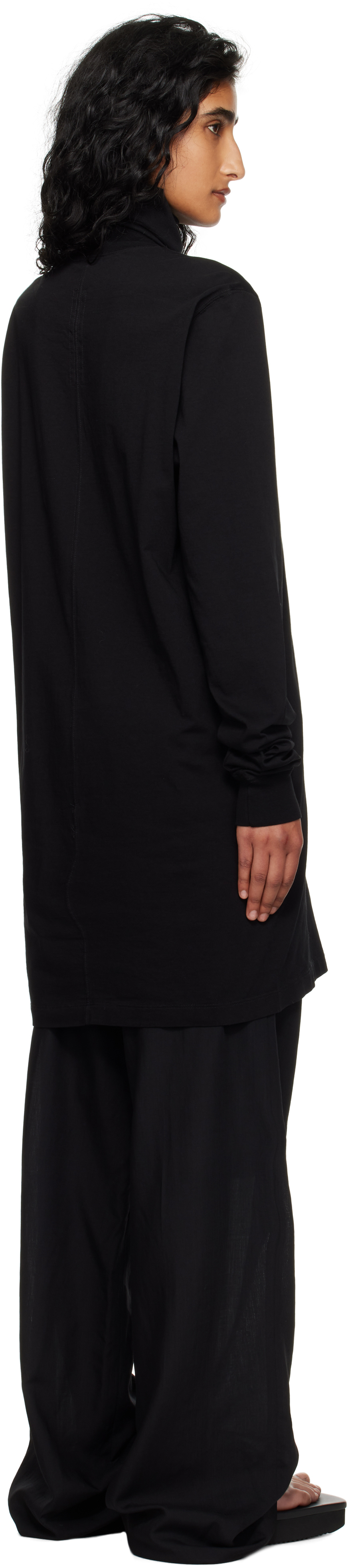 Rick Owens Black Concordians Surf Turtleneck In Black