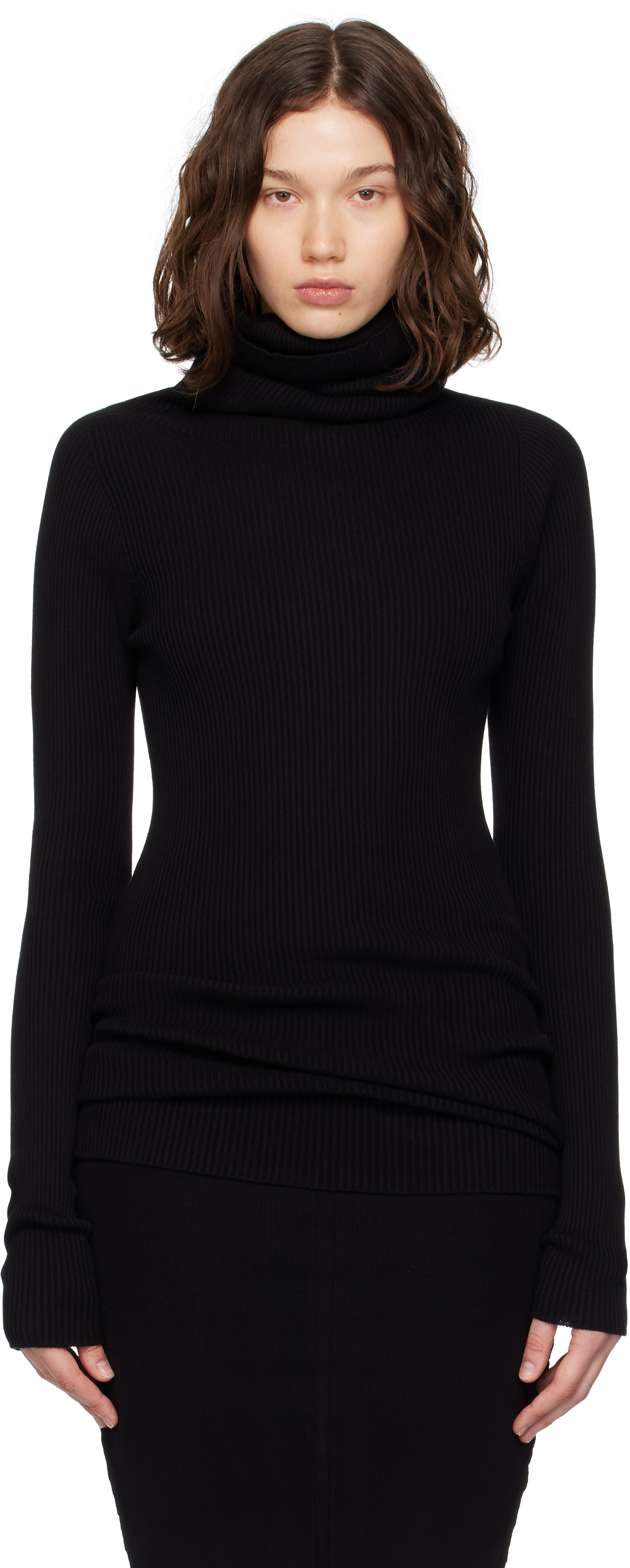 Gray Concordians Ribbed Knit Tube Turtleneck