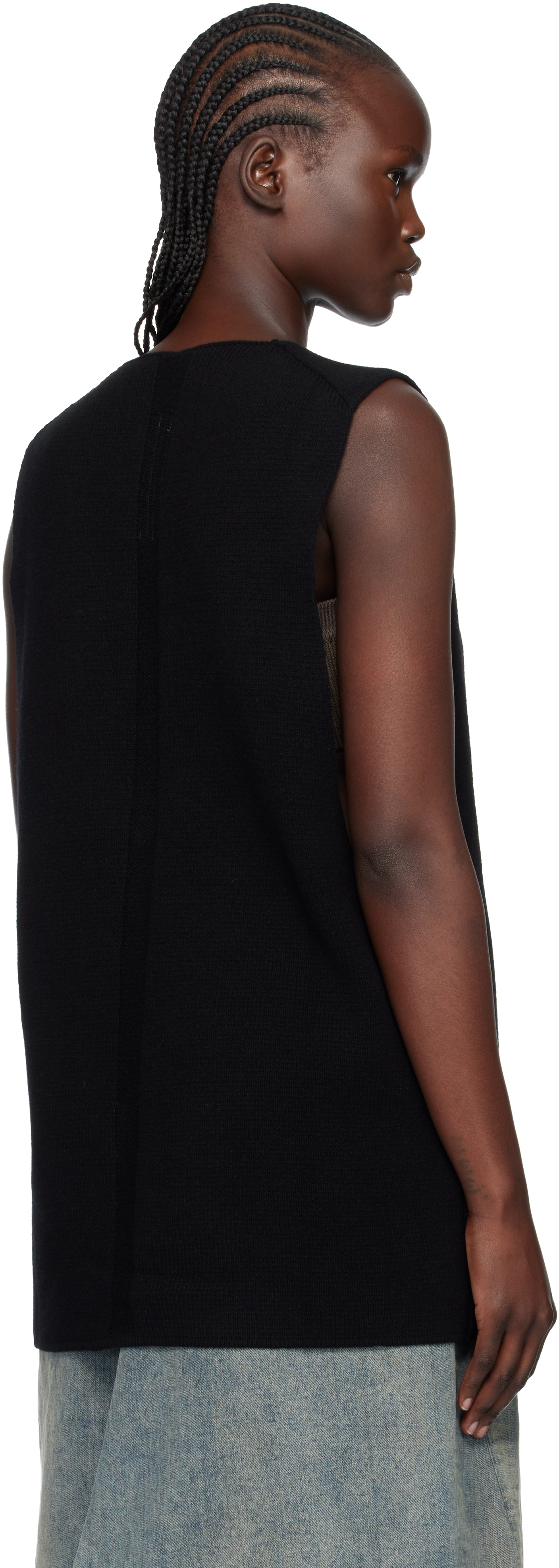 Rick Owens Black Concordians V Tank Top In Black