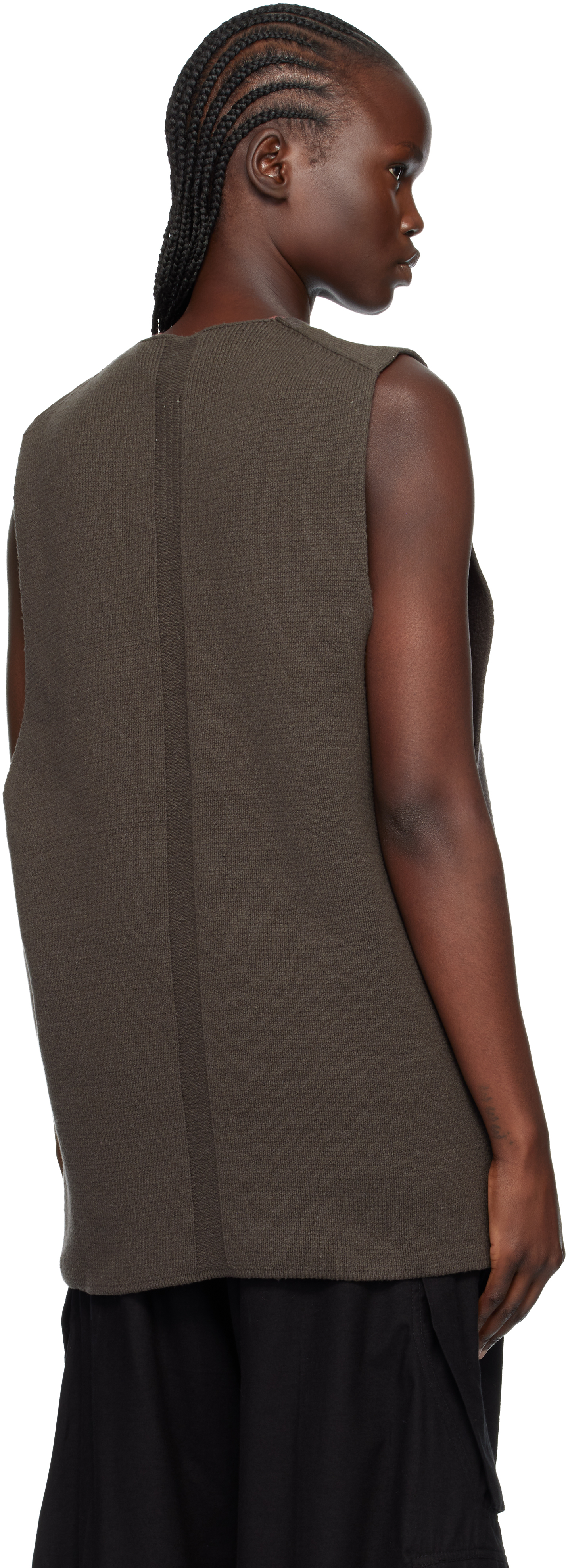 Rick Owens Gray Concordians V Tank Top In Brown