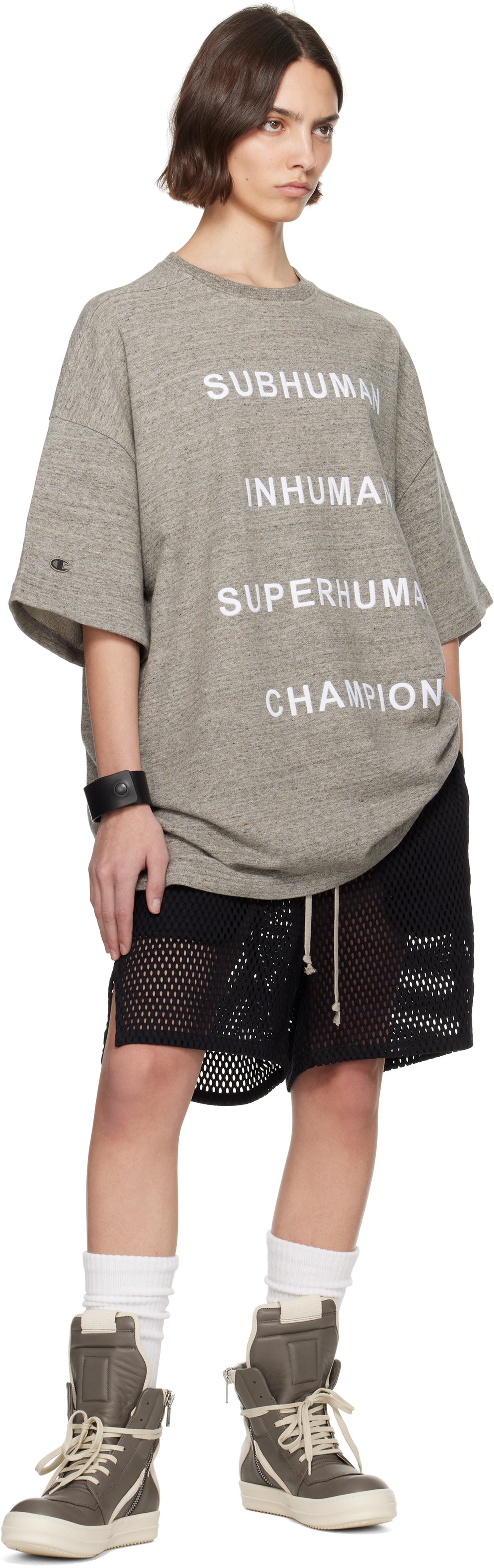 Rick Owens Gray Champion Edition Tommy T-shirt