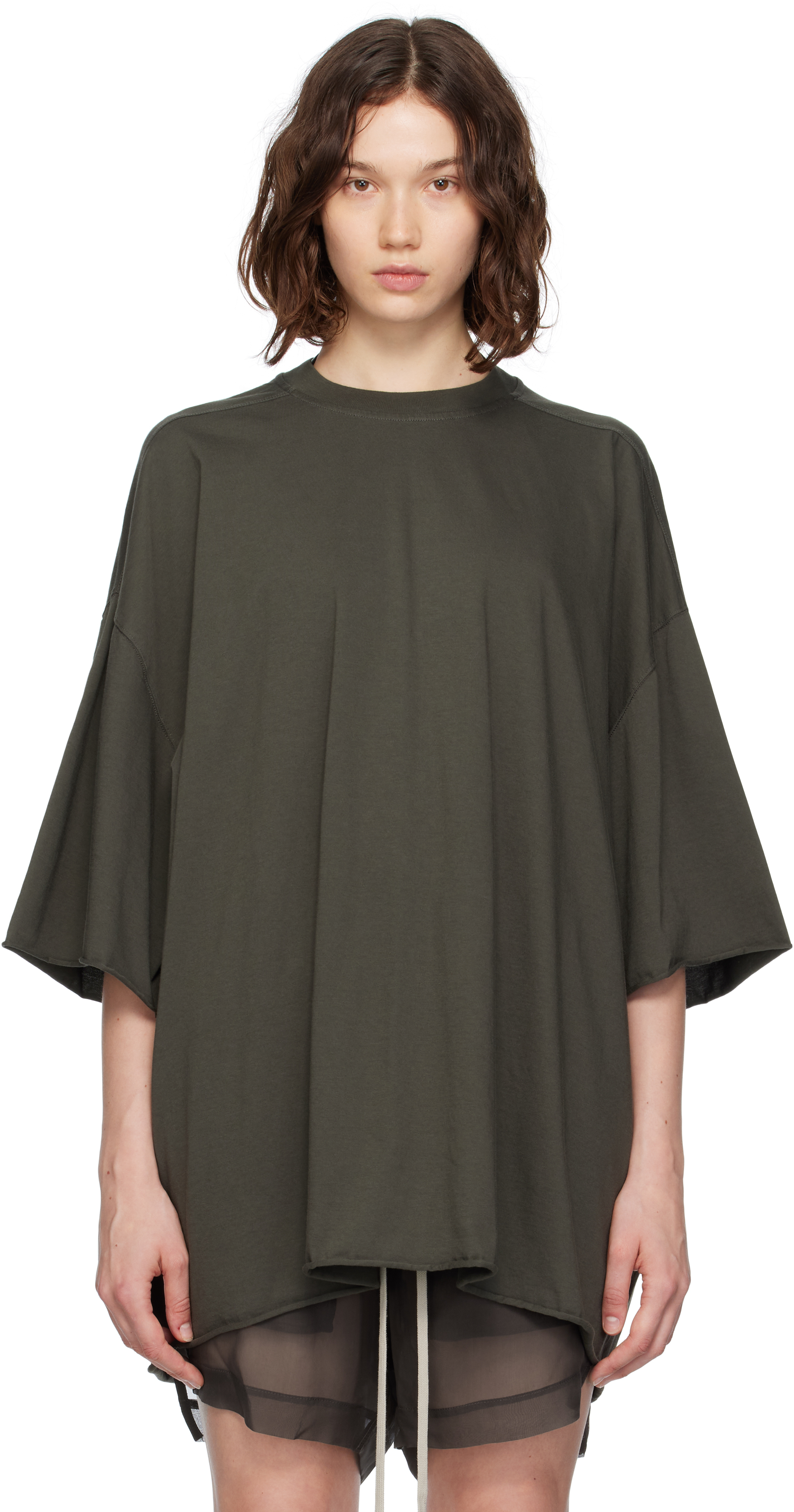 【関税込み】Rick Owens カーキ Concordians  Tシャツ Rick Owens: カーキ Concordians Tommy Tシャツ | SSENSE 日本