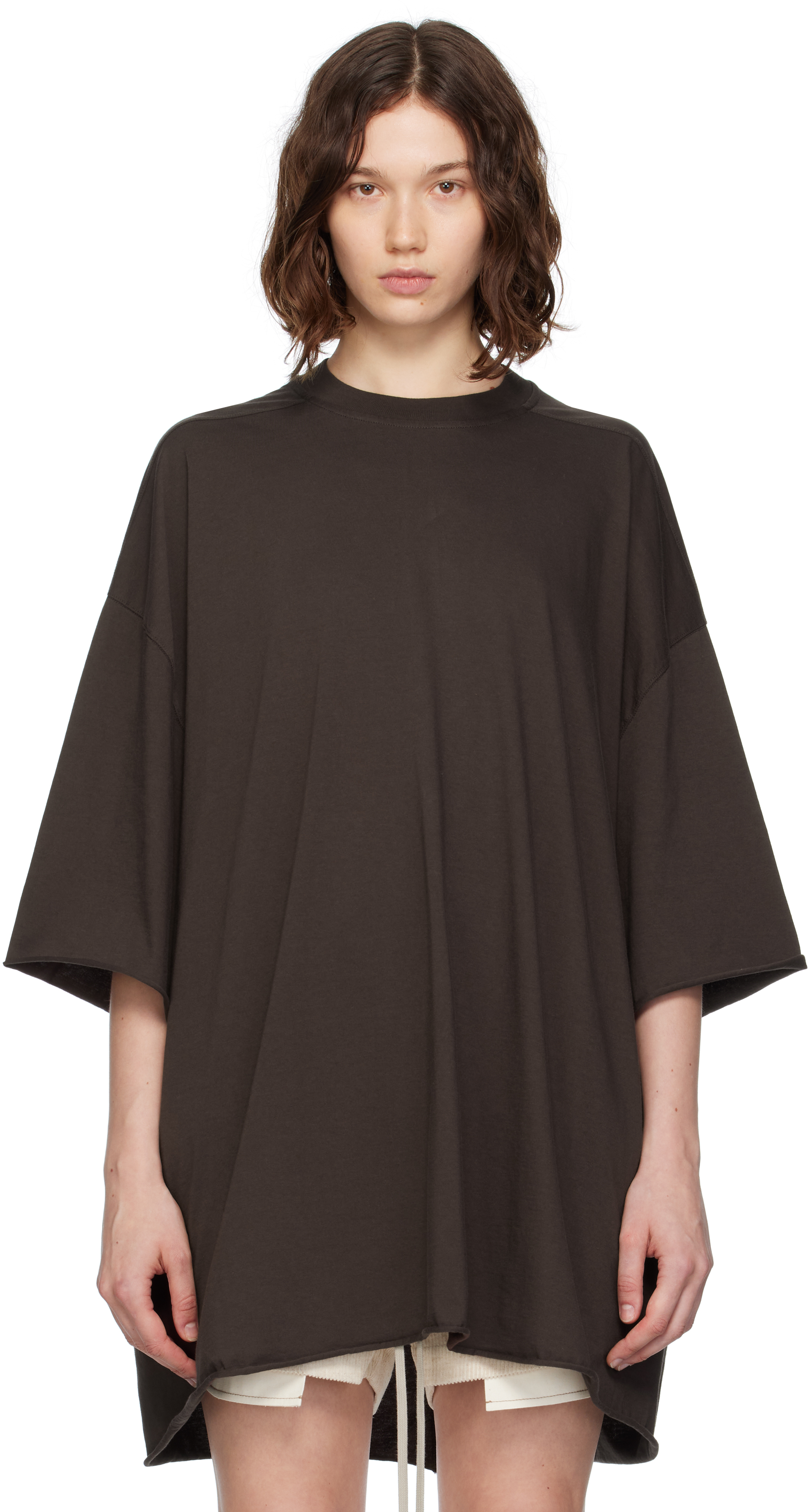 【関税込み】Rick Owens ブラウン Concordians  Tシャツ Rick Owens: ブラウン Concordians Tommy Tシャツ | SSENSE 日本
