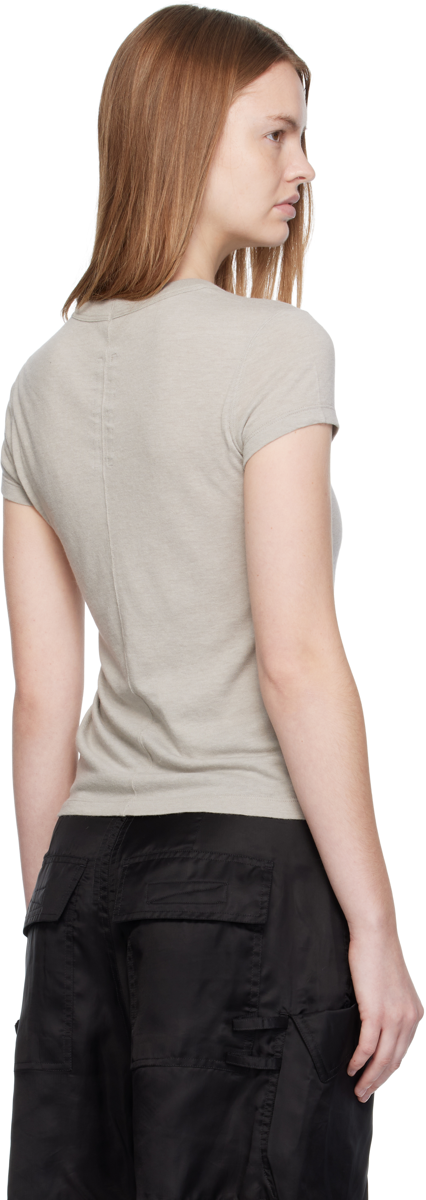 Rick Owens Off-white Concordians Cropped Level T-shirt In Gray
