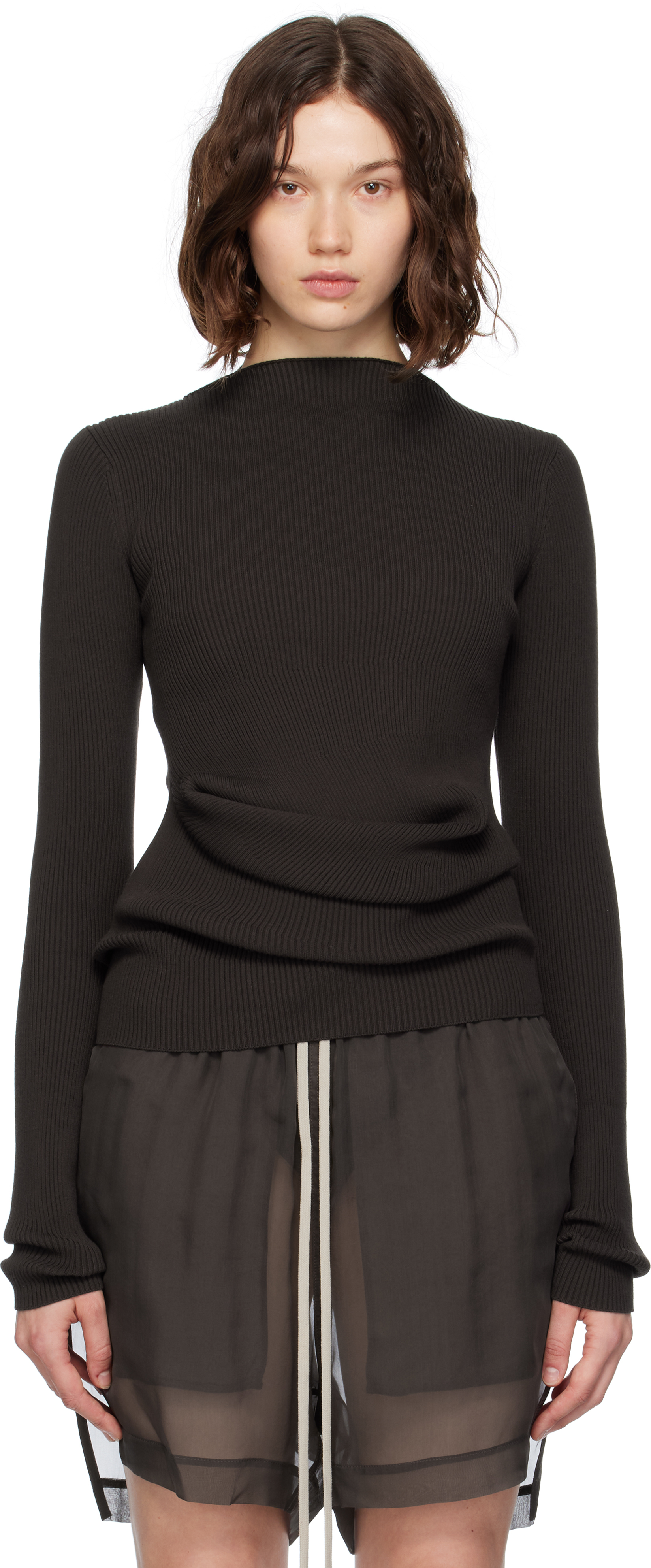 Black Concordians Ribbed Knit Babel Sweater