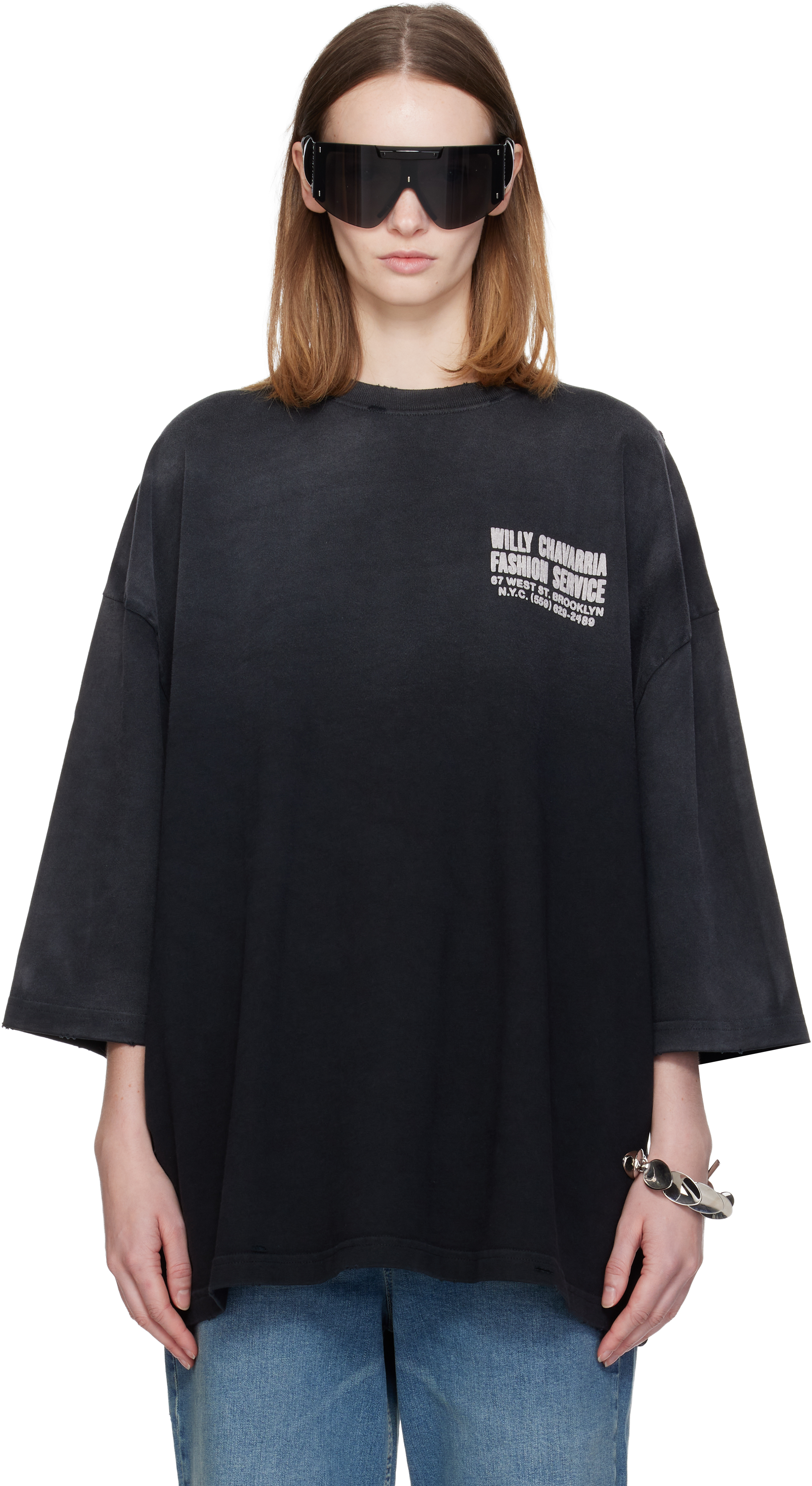 Willy Chavarria Black 'fashion Services' Buffalo T-shirt In Black