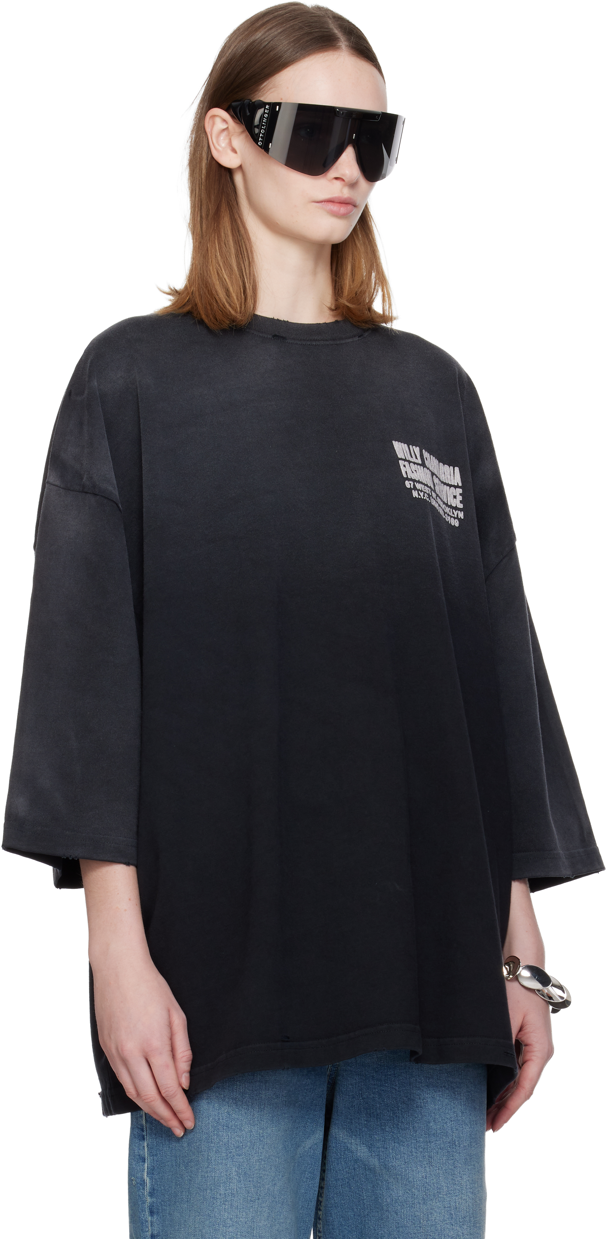 Willy Chavarria Black 'fashion Services' Buffalo T-shirt In Black